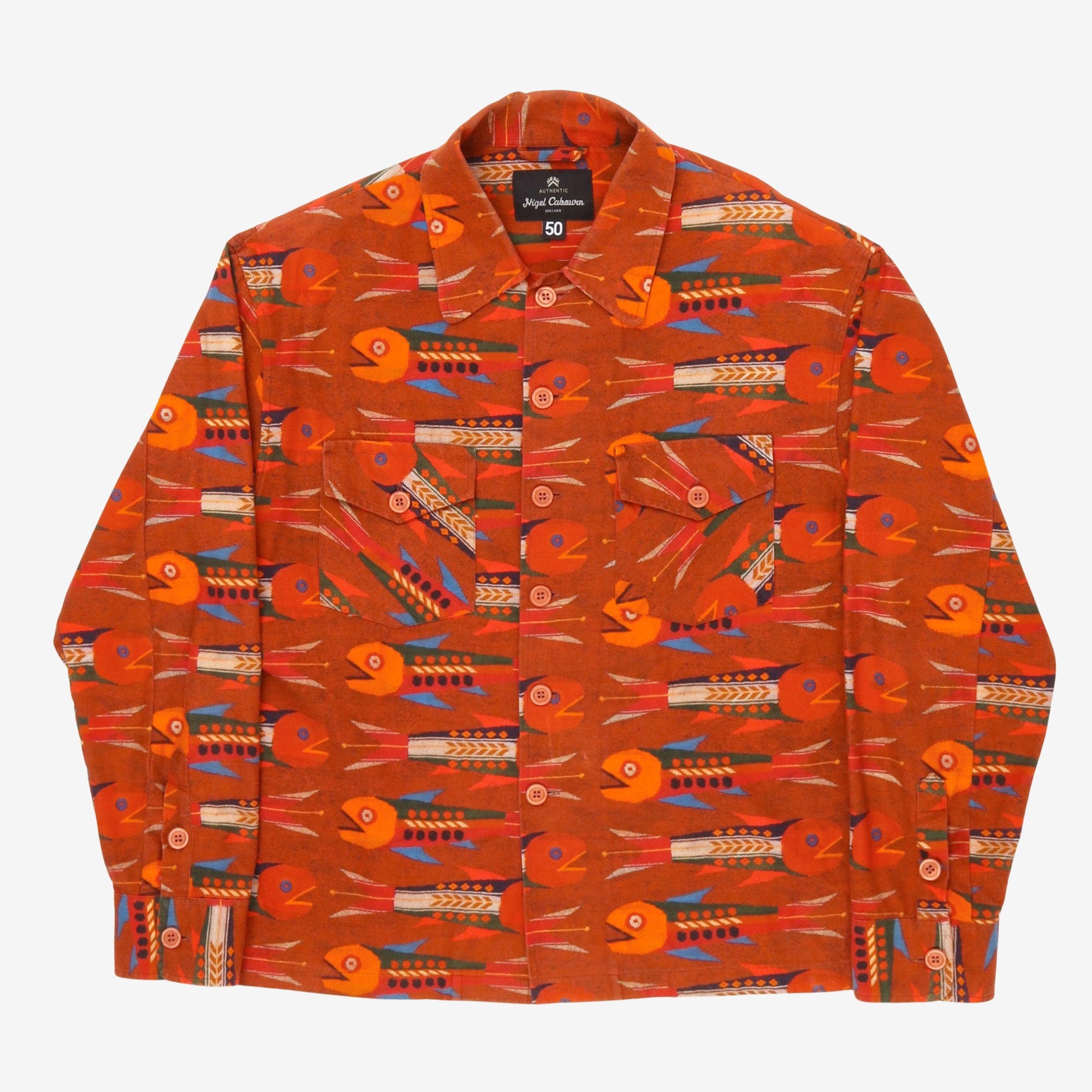 Aztec Fish Print Overshirt
