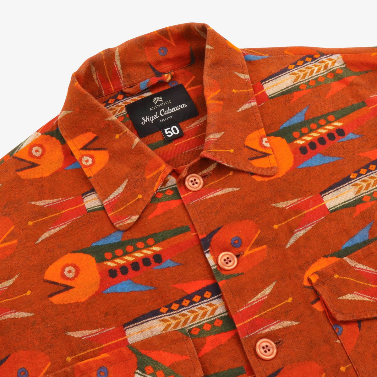 Nigel Cabourn Aztec Fish Print Overshirt – Marrkt