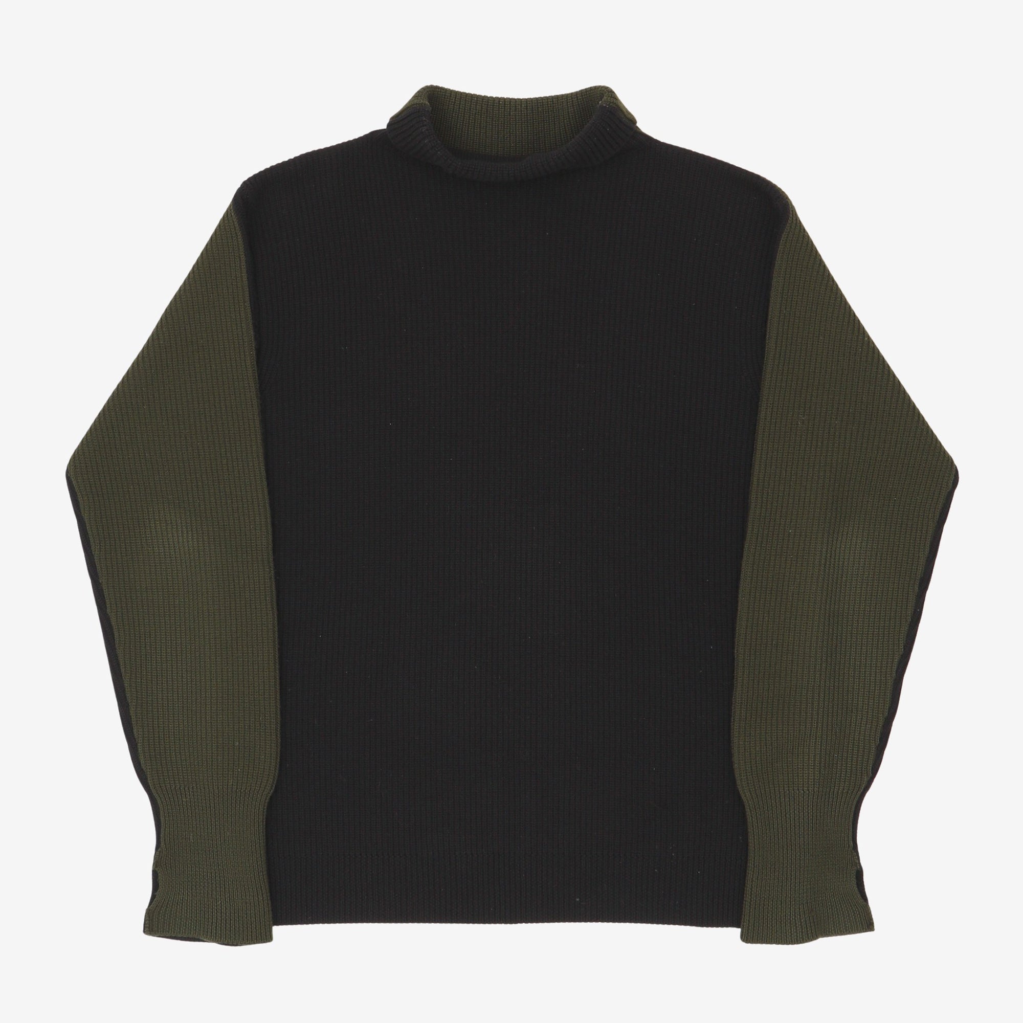 Two Tone Roll Neck Sweater