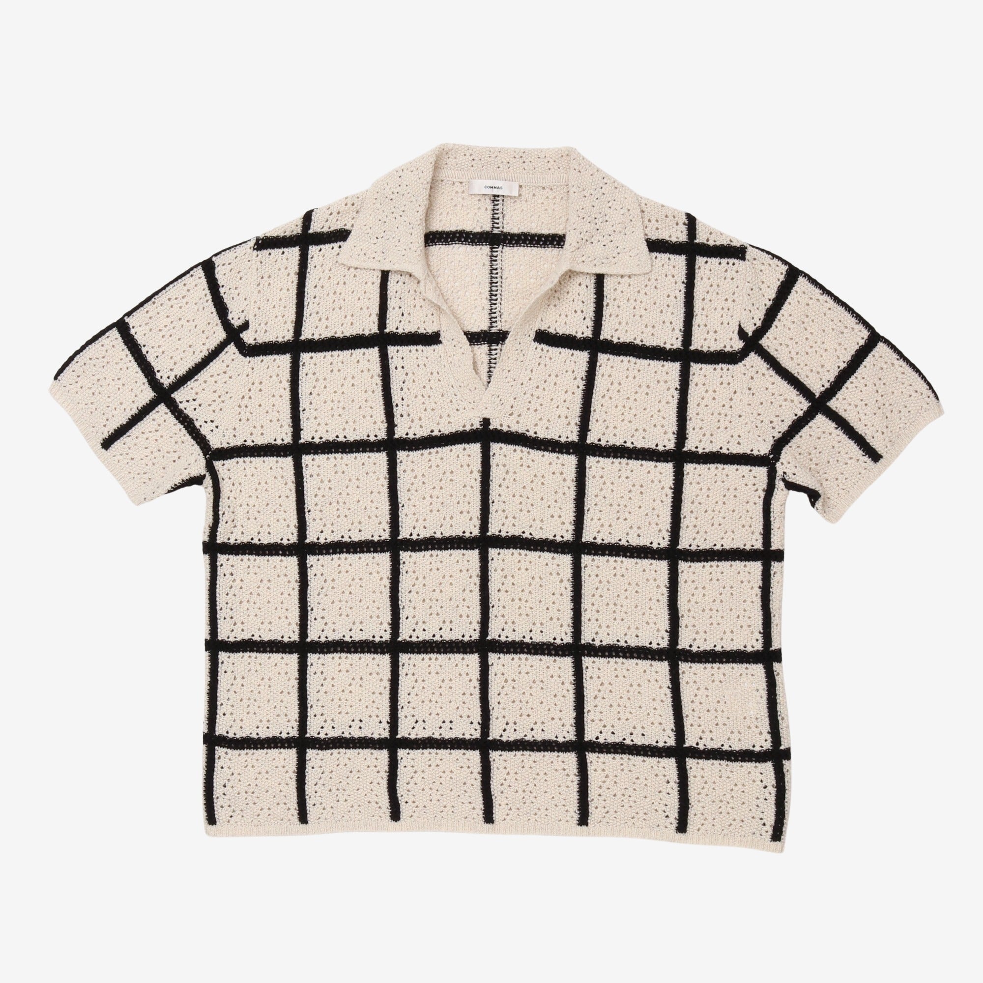 Checked Crochet Polo