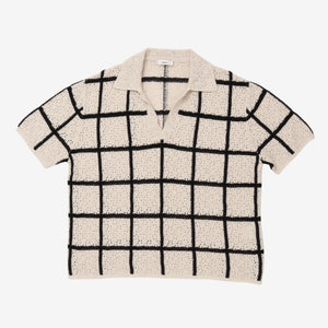 Checked Crochet Polo