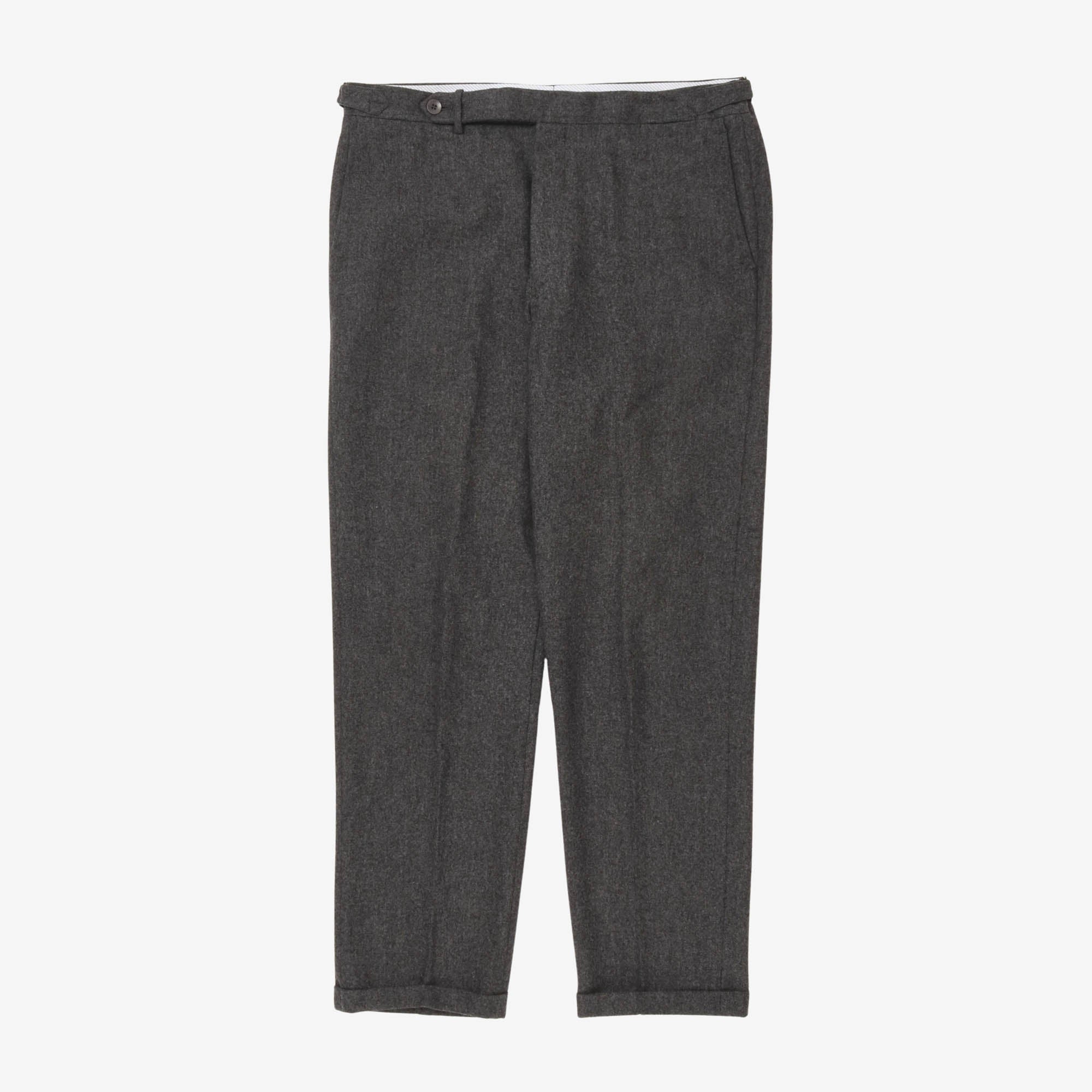 Wool Flannel Single Pleat Trouser