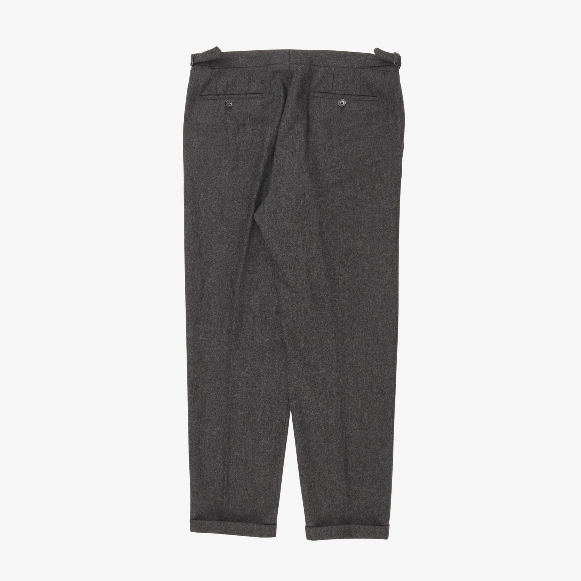 Wool Flannel Single Pleat Trouser