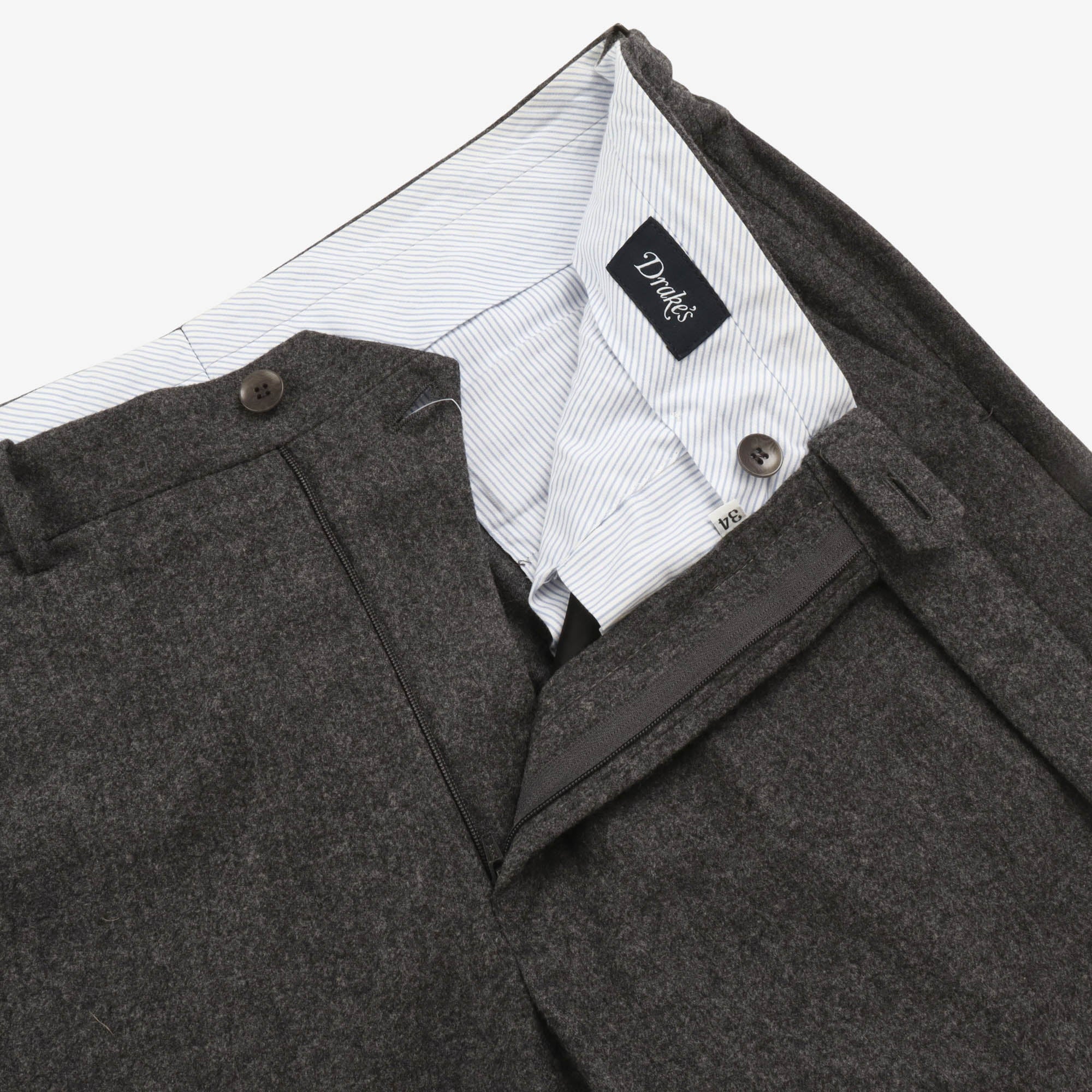 Wool Flannel Single Pleat Trouser