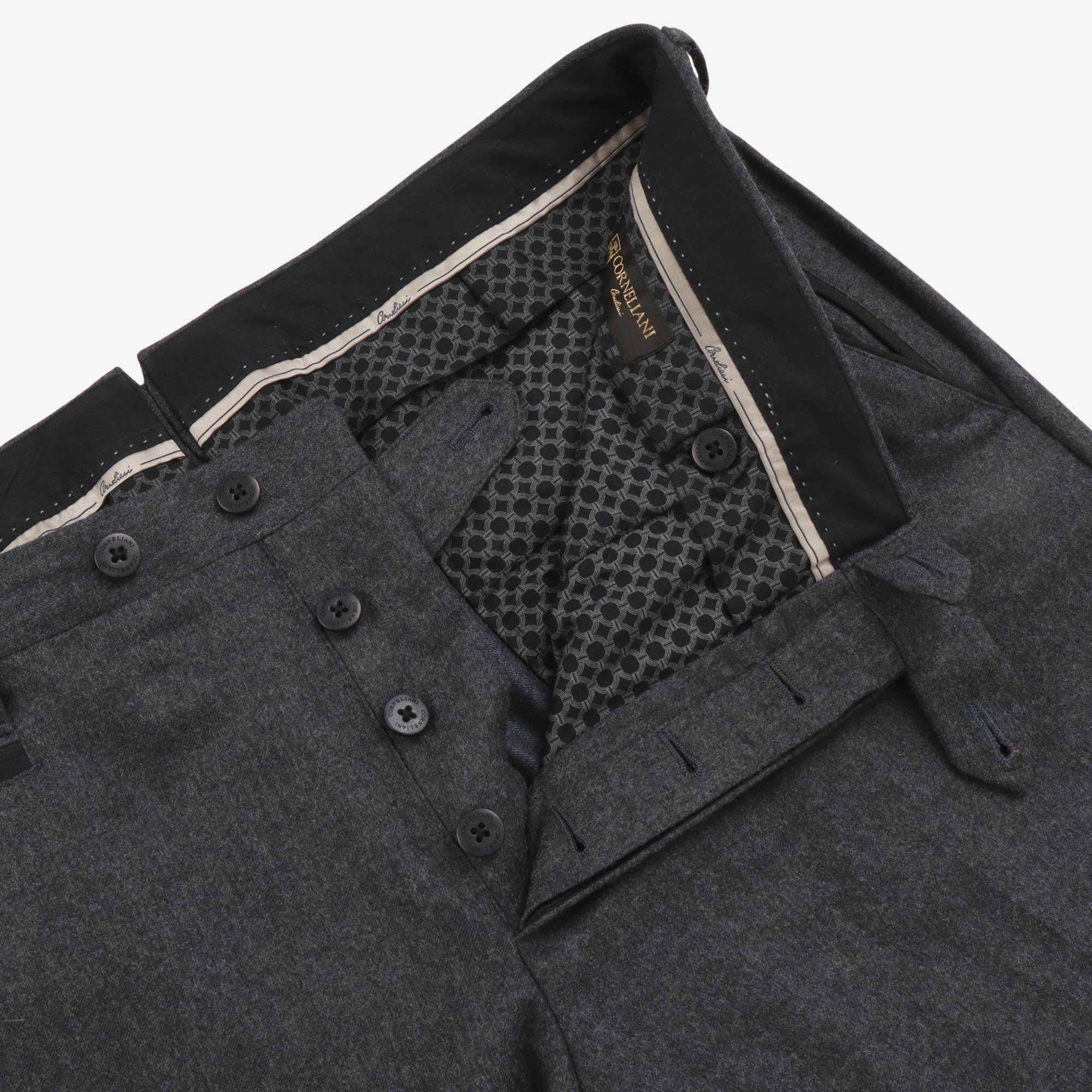 Pleated Wool Trousers (34W x 30.5L)