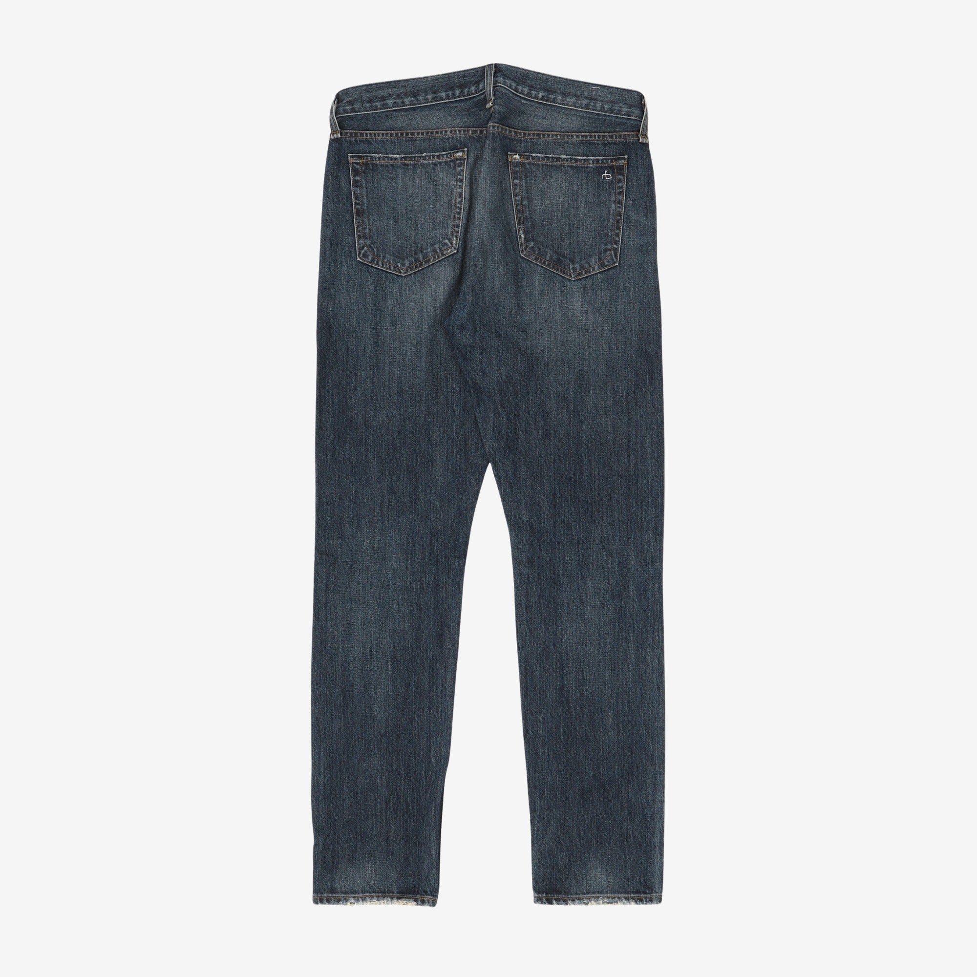 Distressed Slim Fit Selvedge Denim
