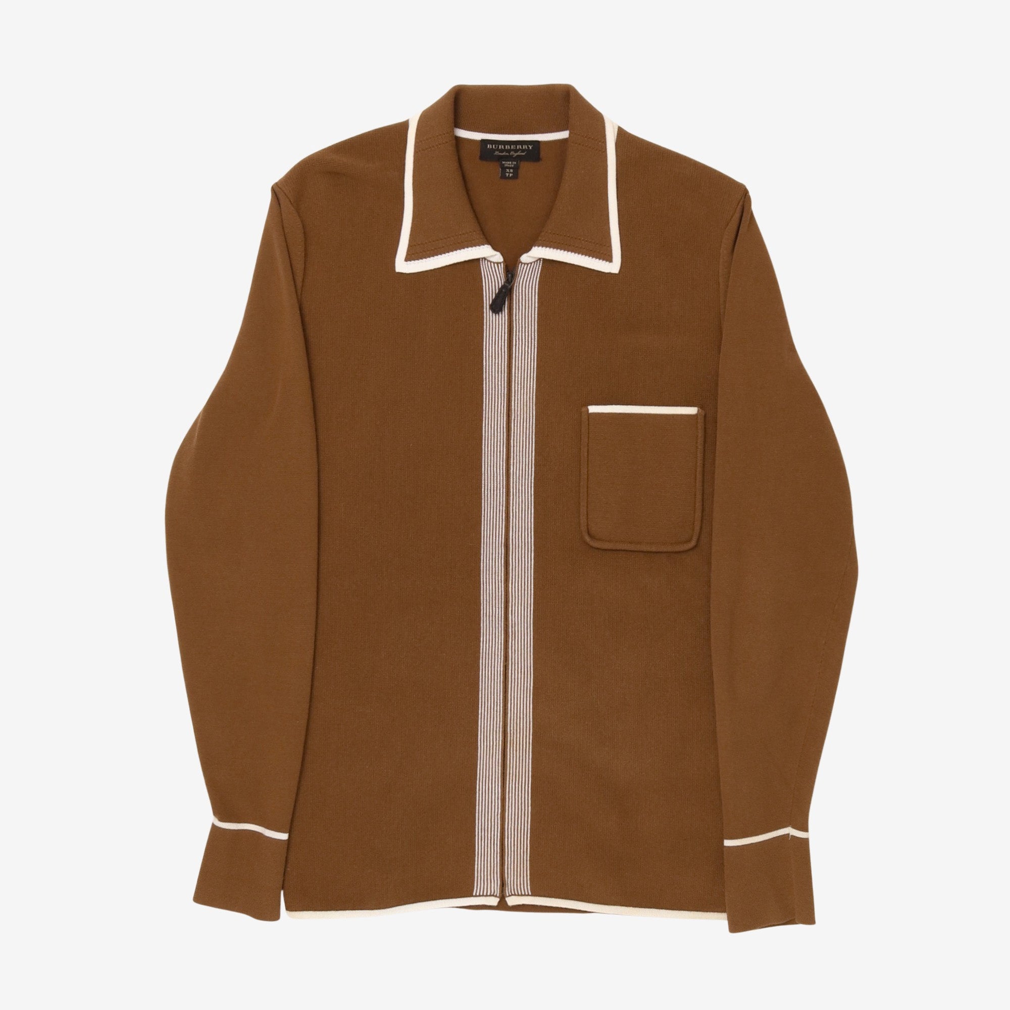 Zip Up Polo Cardigan