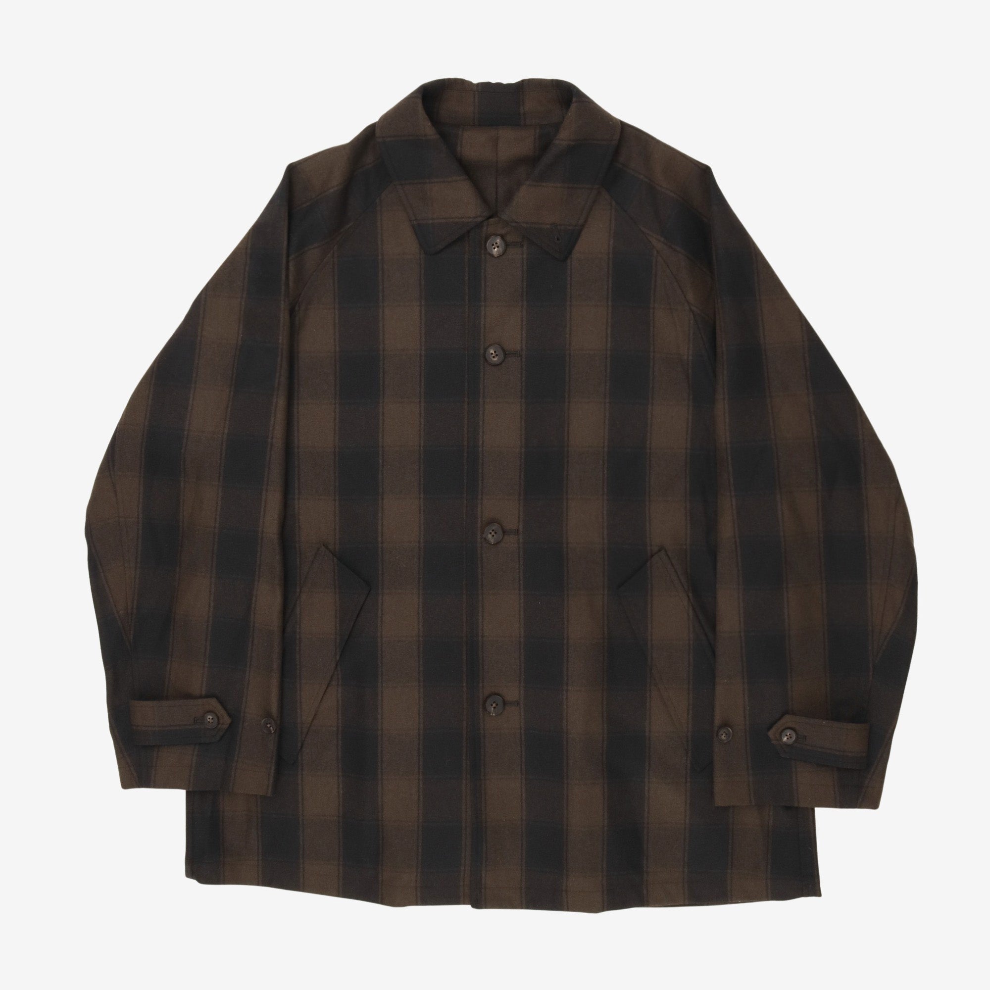 Wool Check Coat (Oversized)