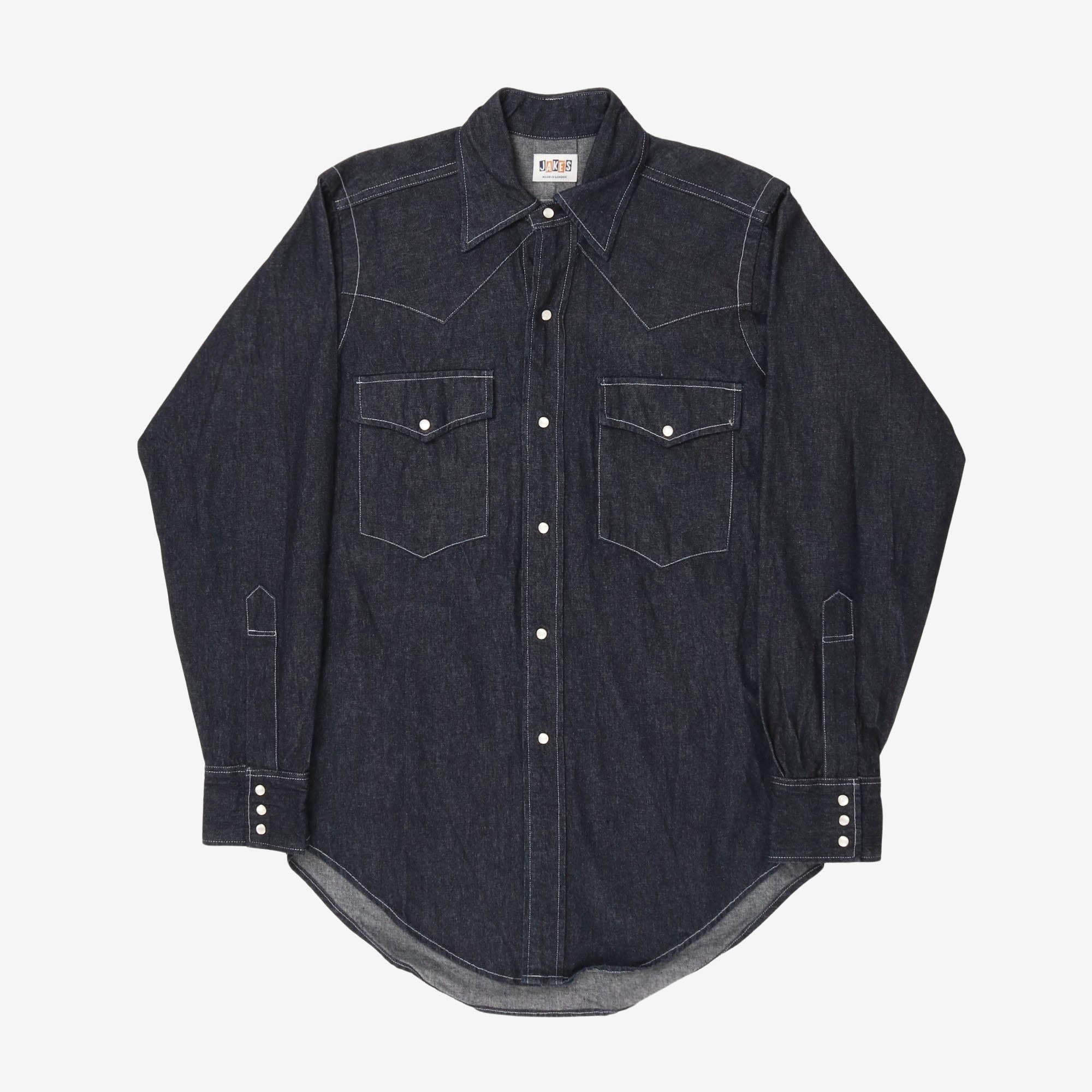 8oz Denim Pearl Snap Shirt