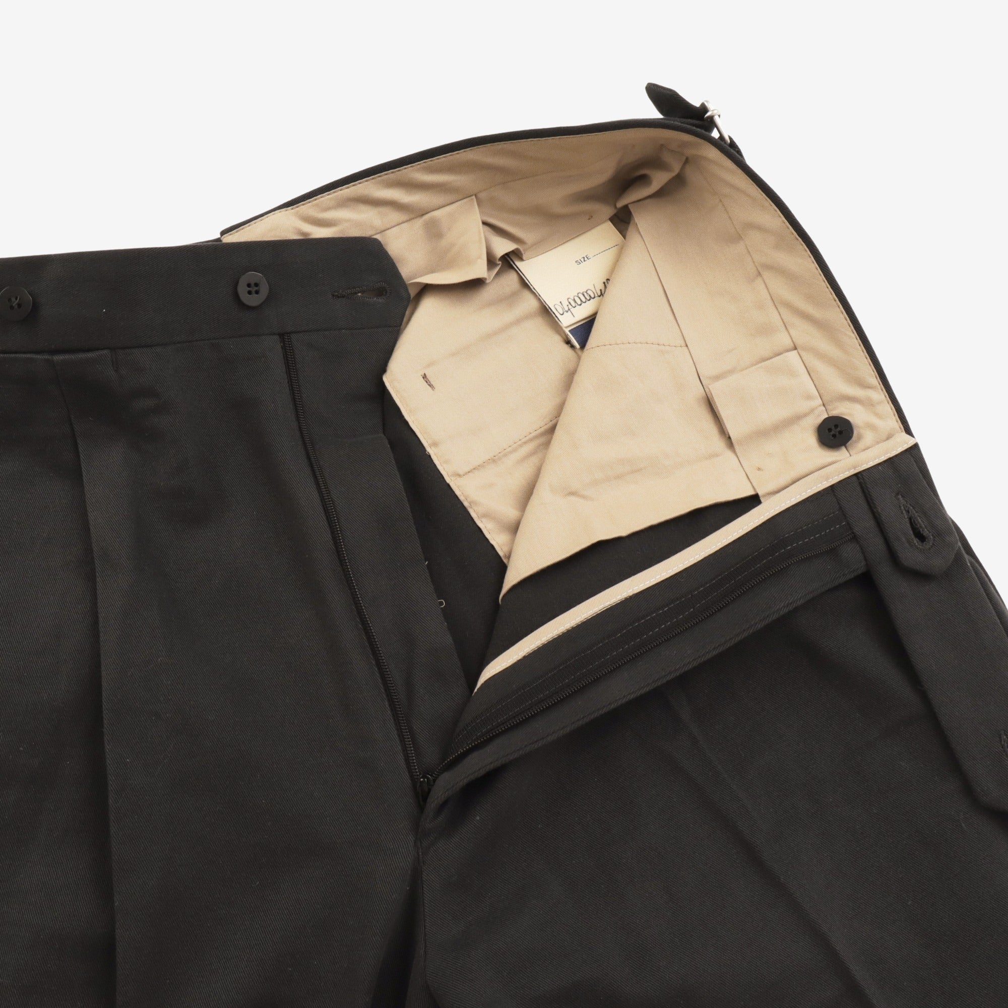 One Pleat Twill Trousers