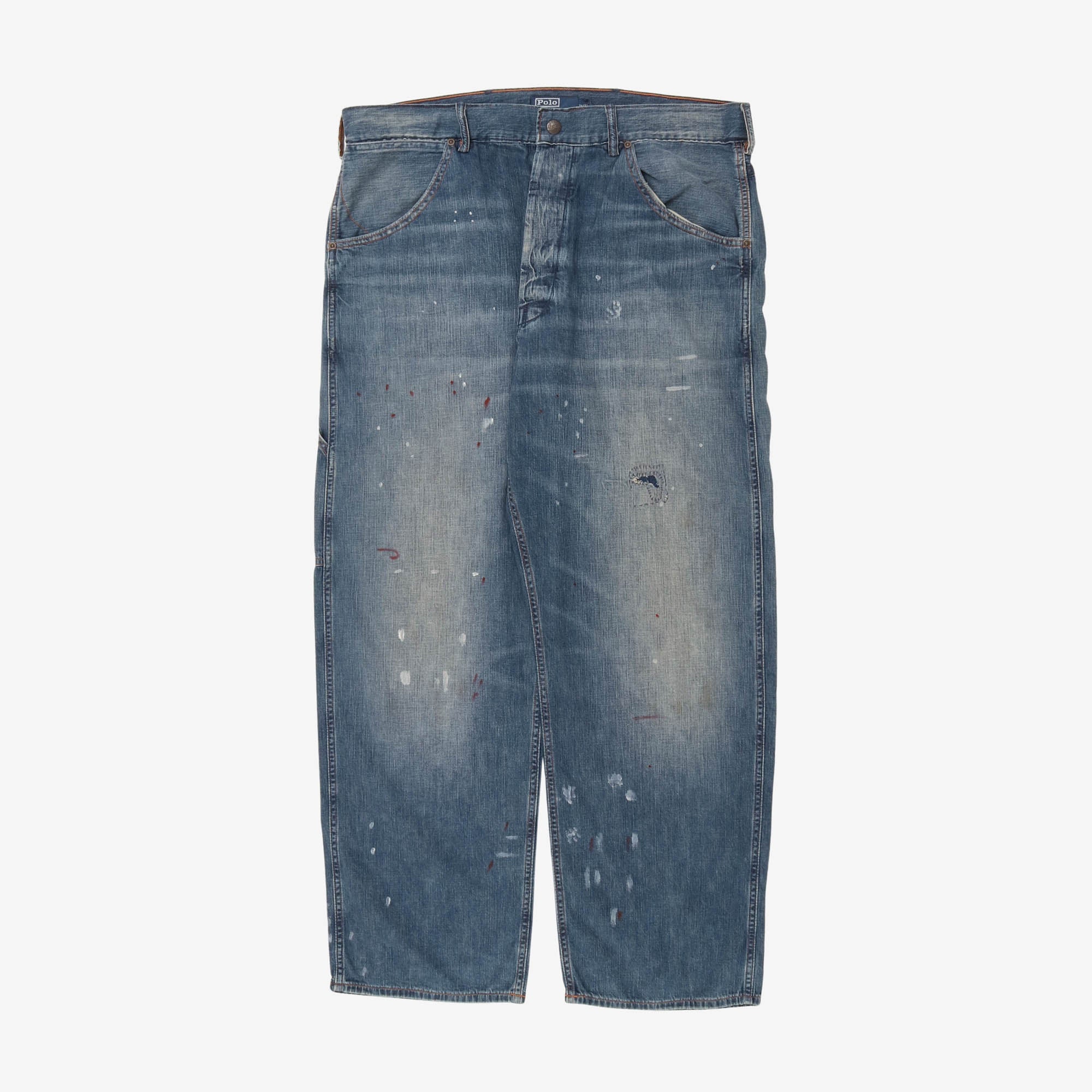 Distressed Straight Fit Denim
