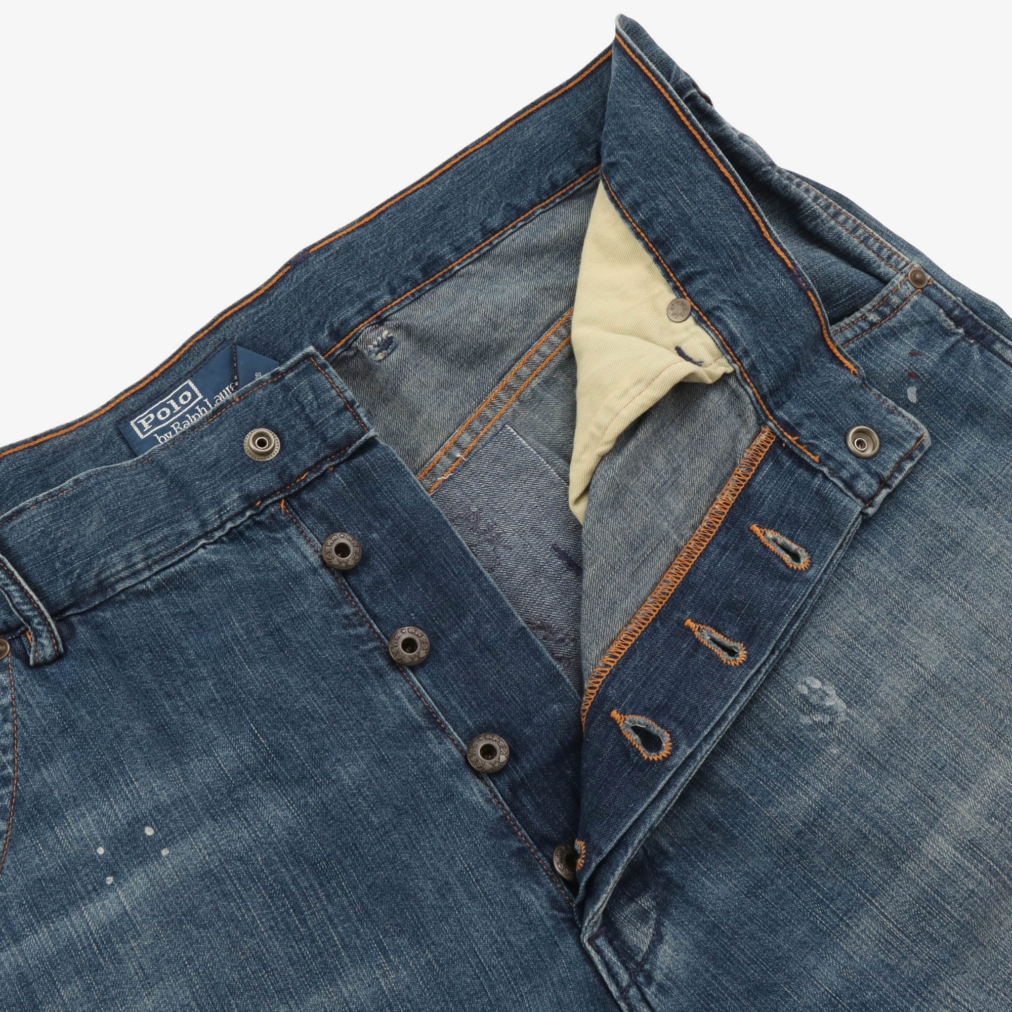 Distressed Straight Fit Denim
