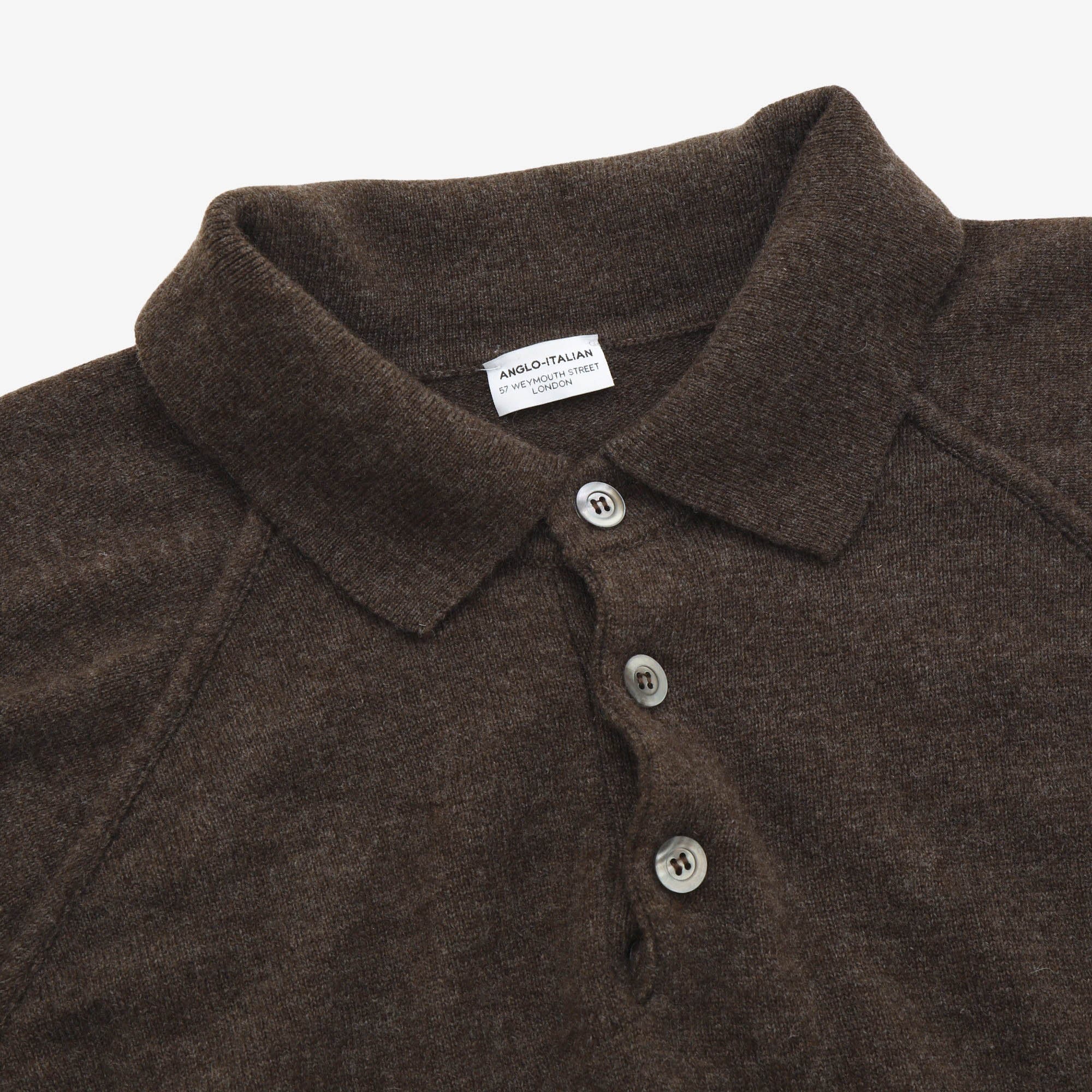 Wool Cashmere Raglan Sleeve Polo