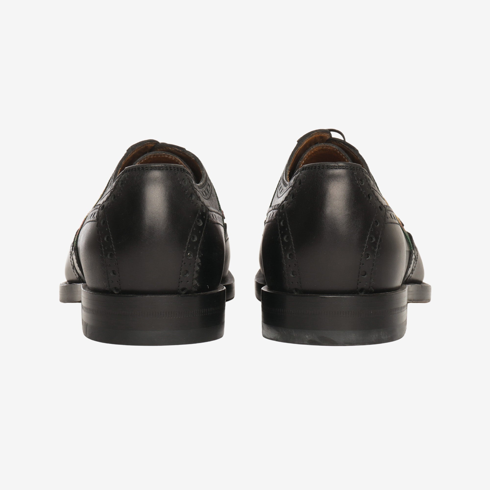 Brogue Leather Bee Embroidered Derby