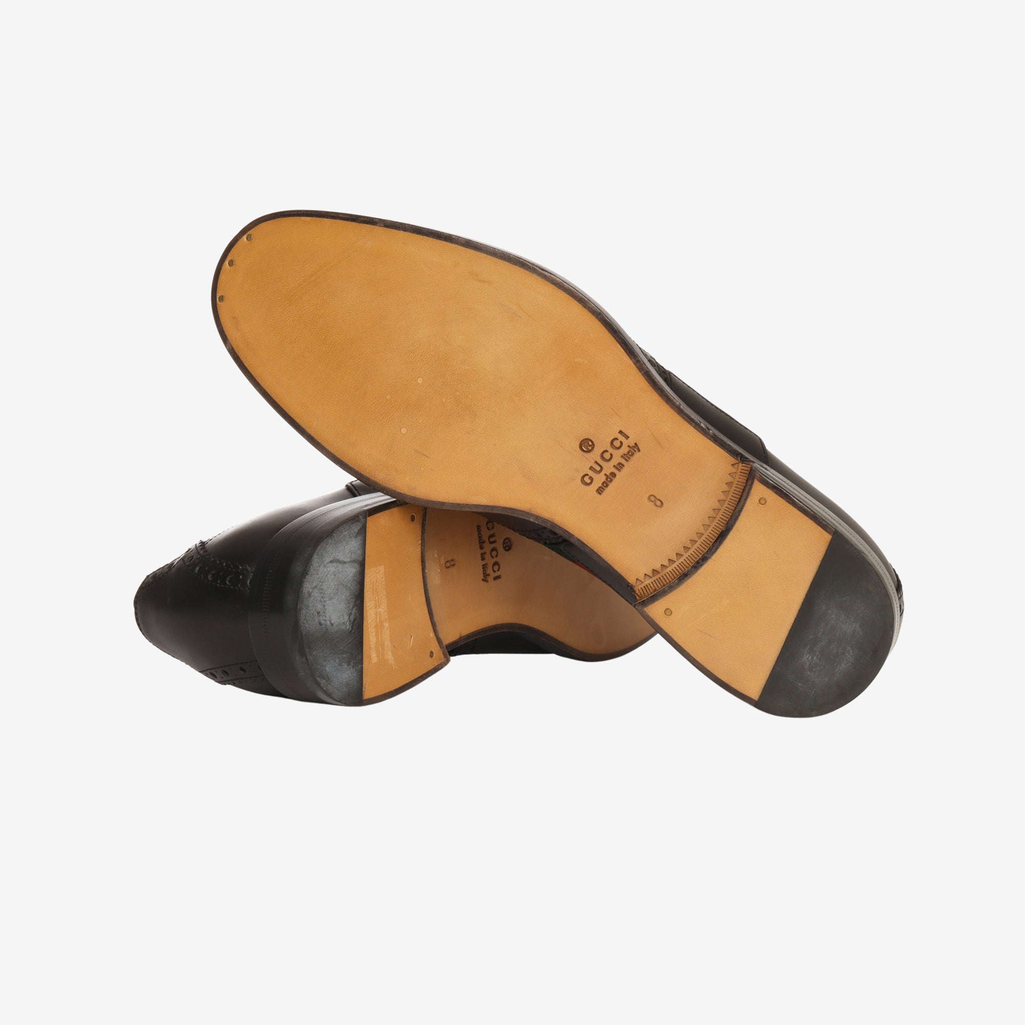 Brogue Leather Bee Embroidered Derby
