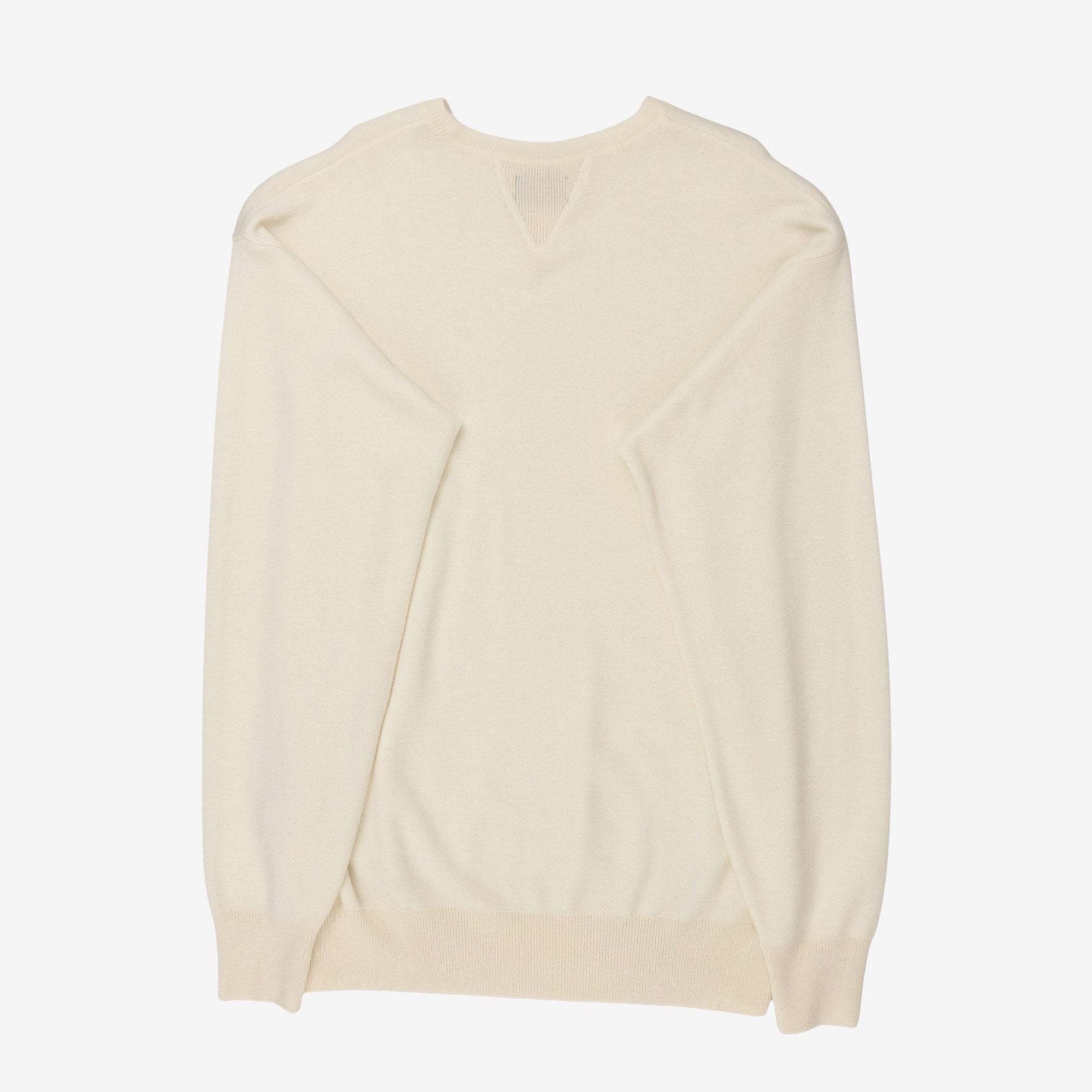 V-Gusset Wool Knitted Sweatshirt