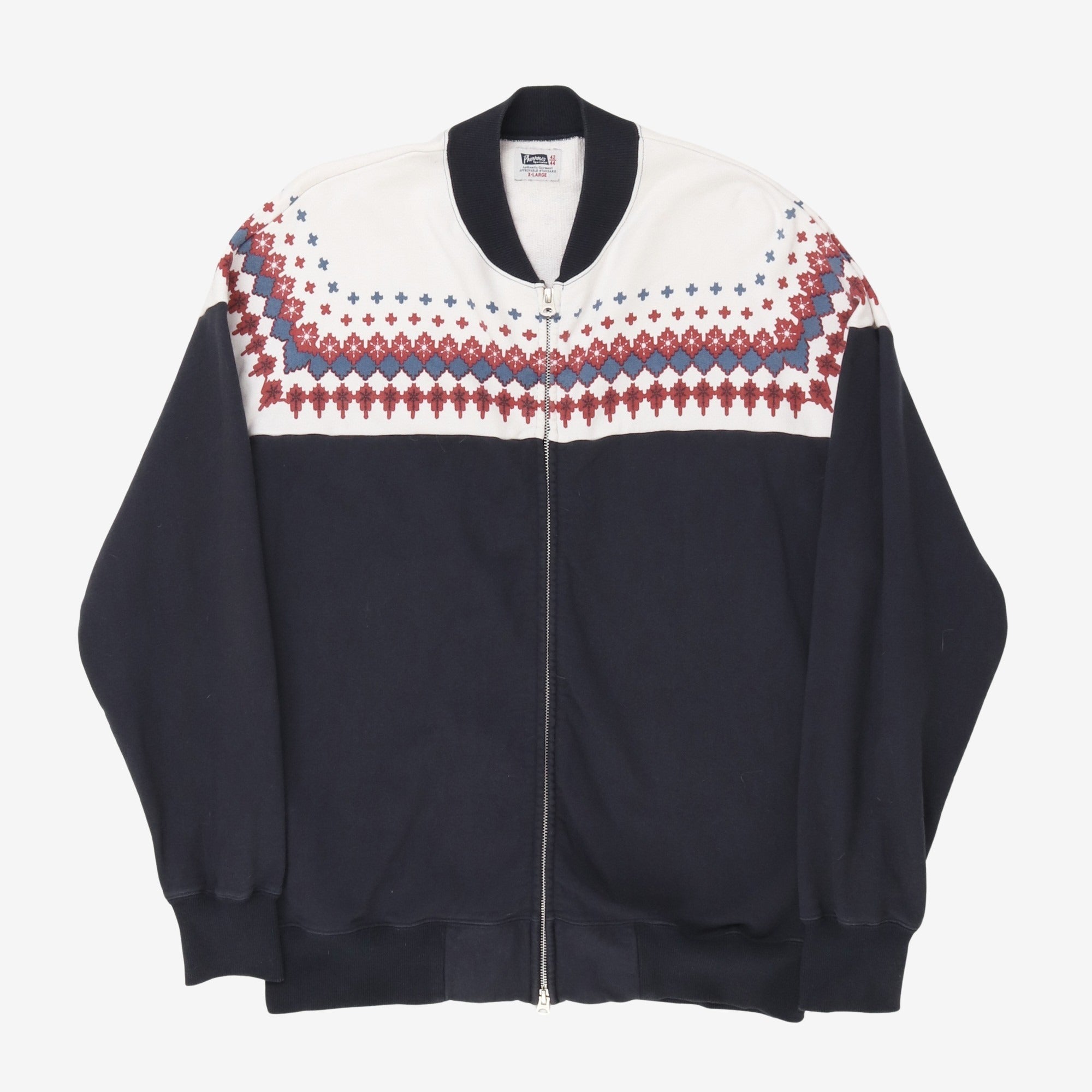 Snow Pattern Zip Sweatshirt