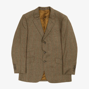 Herringbone Check Silk Blazer