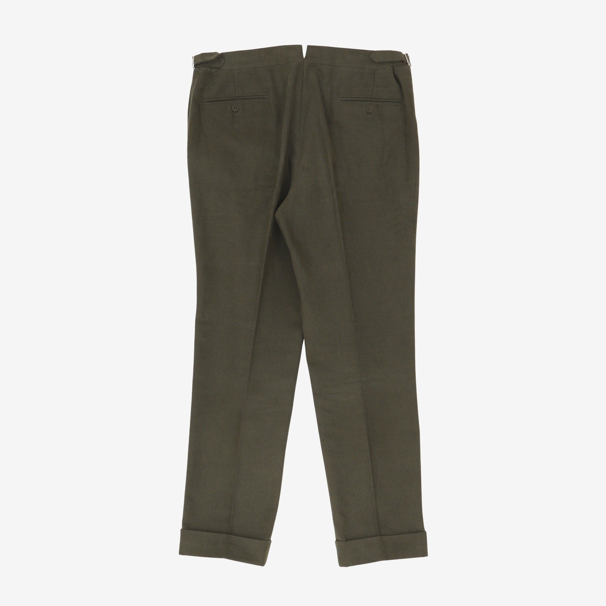 MTM Basketweave Flat Front Trousers