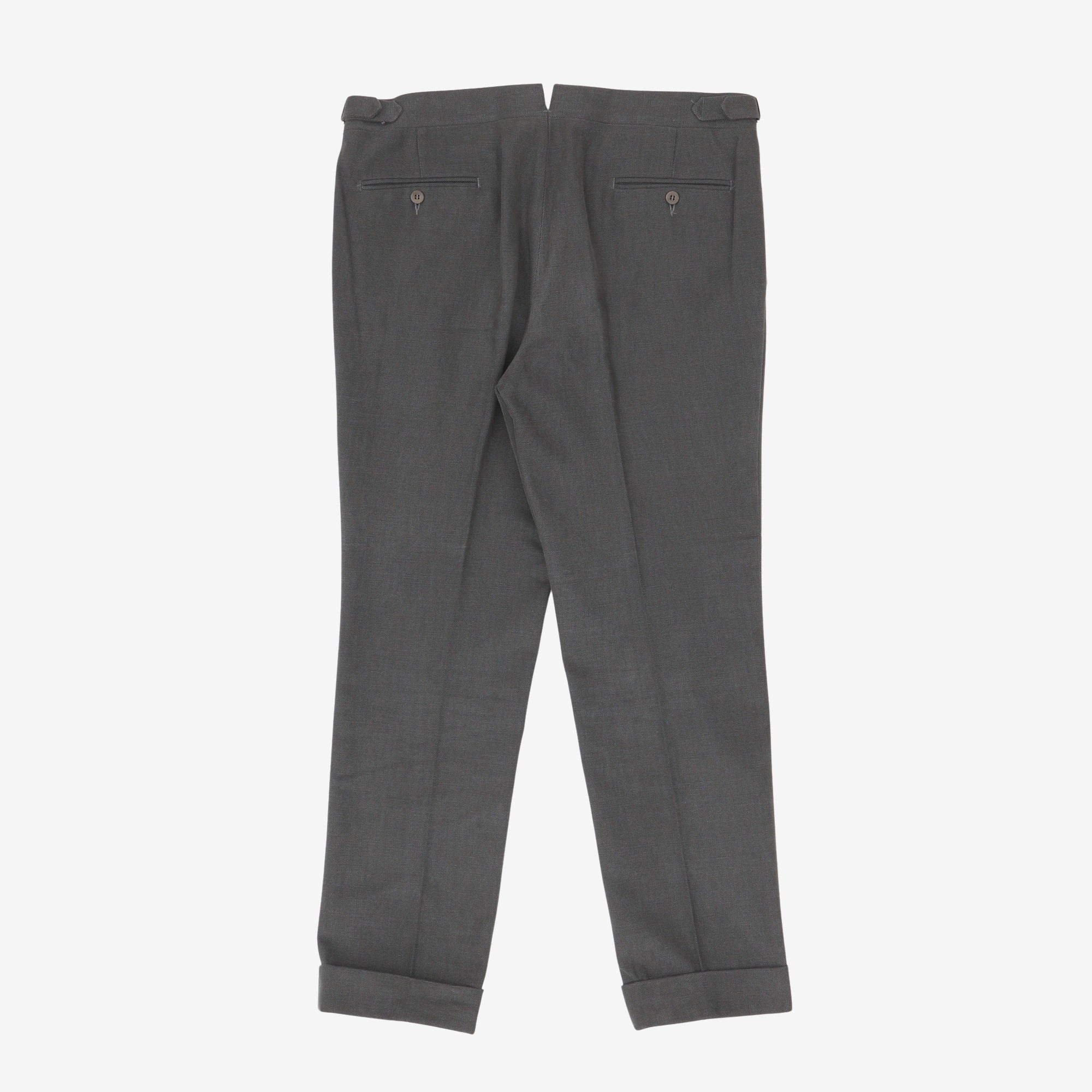 MTM Basketweave Flat Front Trousers