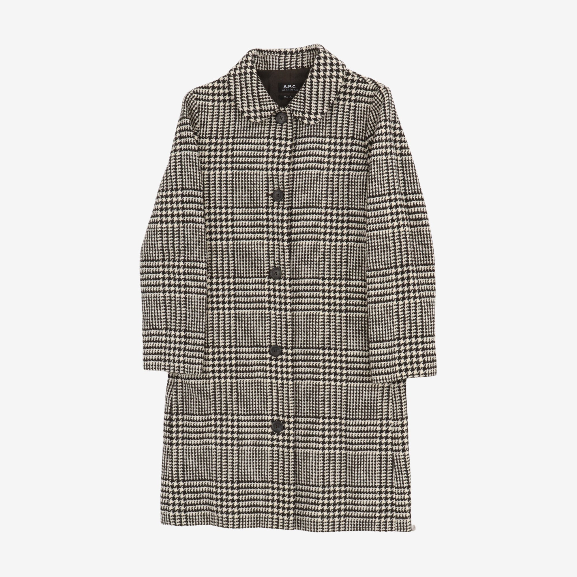 Peel Houndstooth Wool Coat