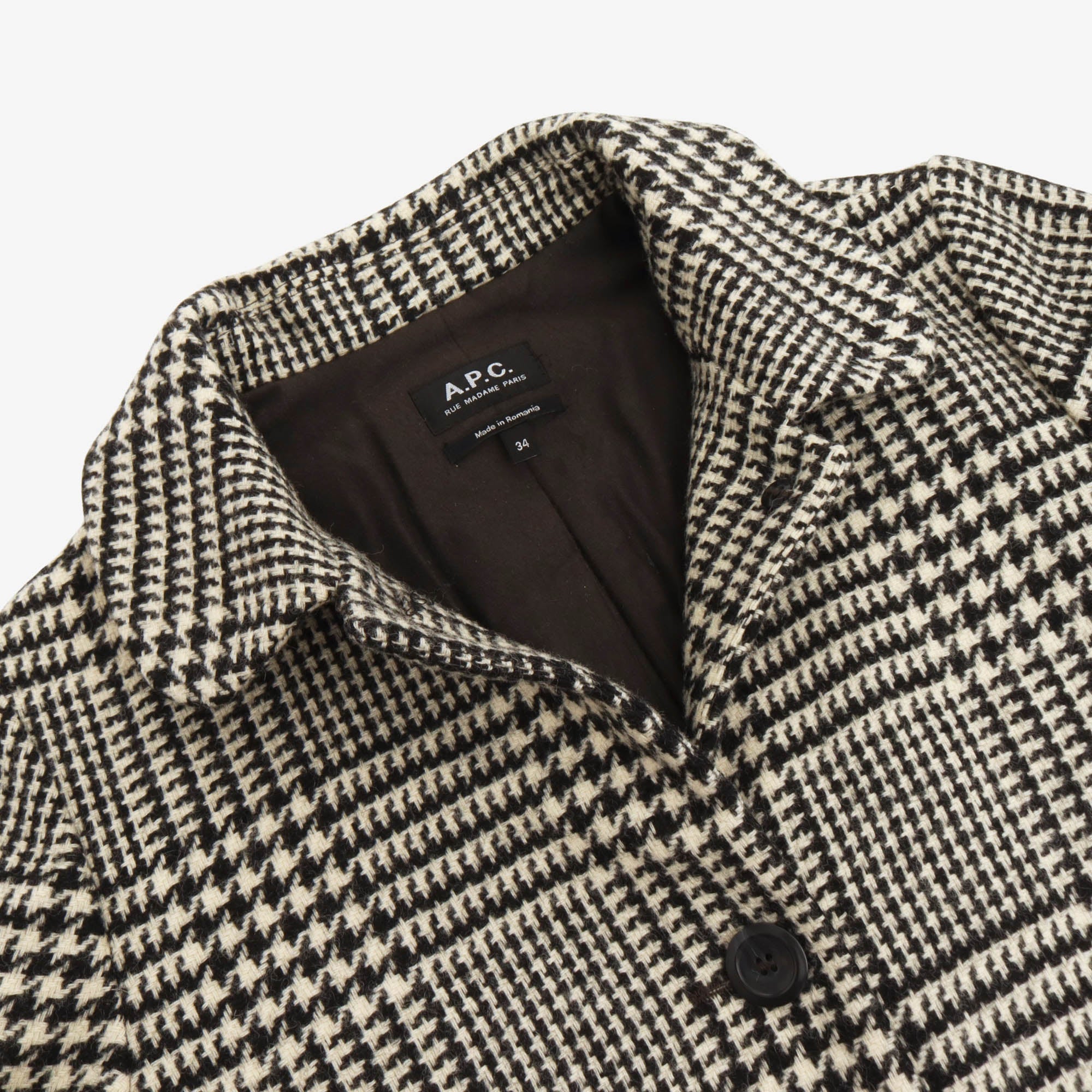 Peel Houndstooth Wool Coat