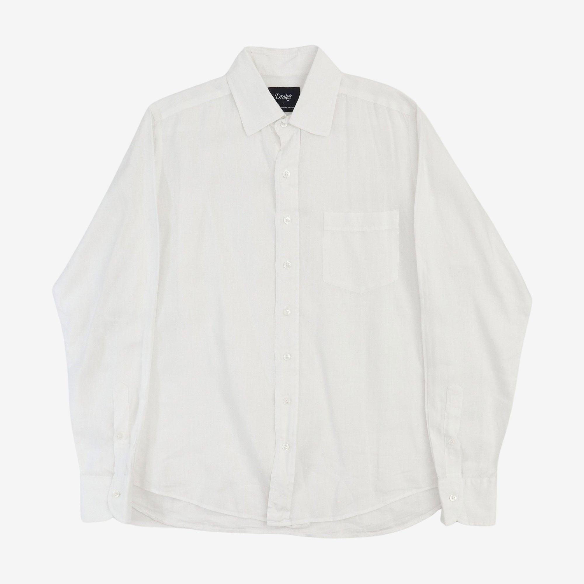 Linen Spread Collar Shirt