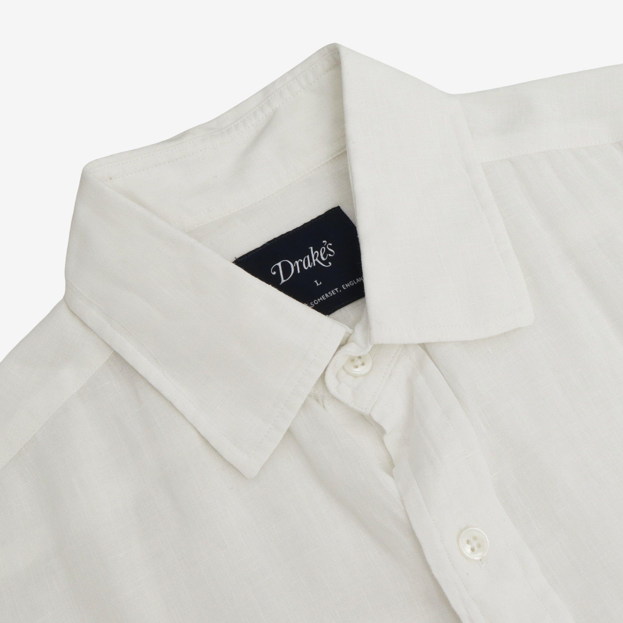 Linen Spread Collar Shirt