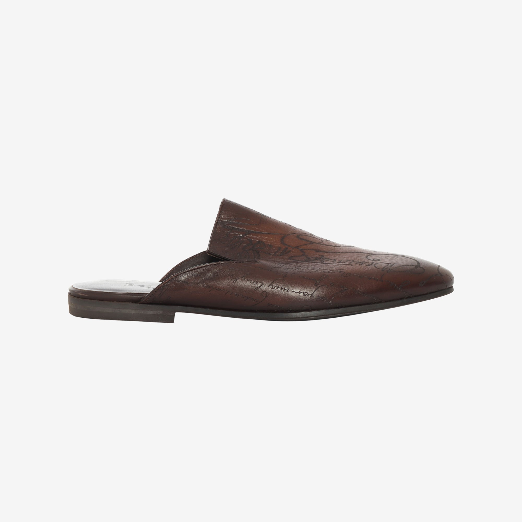 Cyrus Scritto Leather Mules