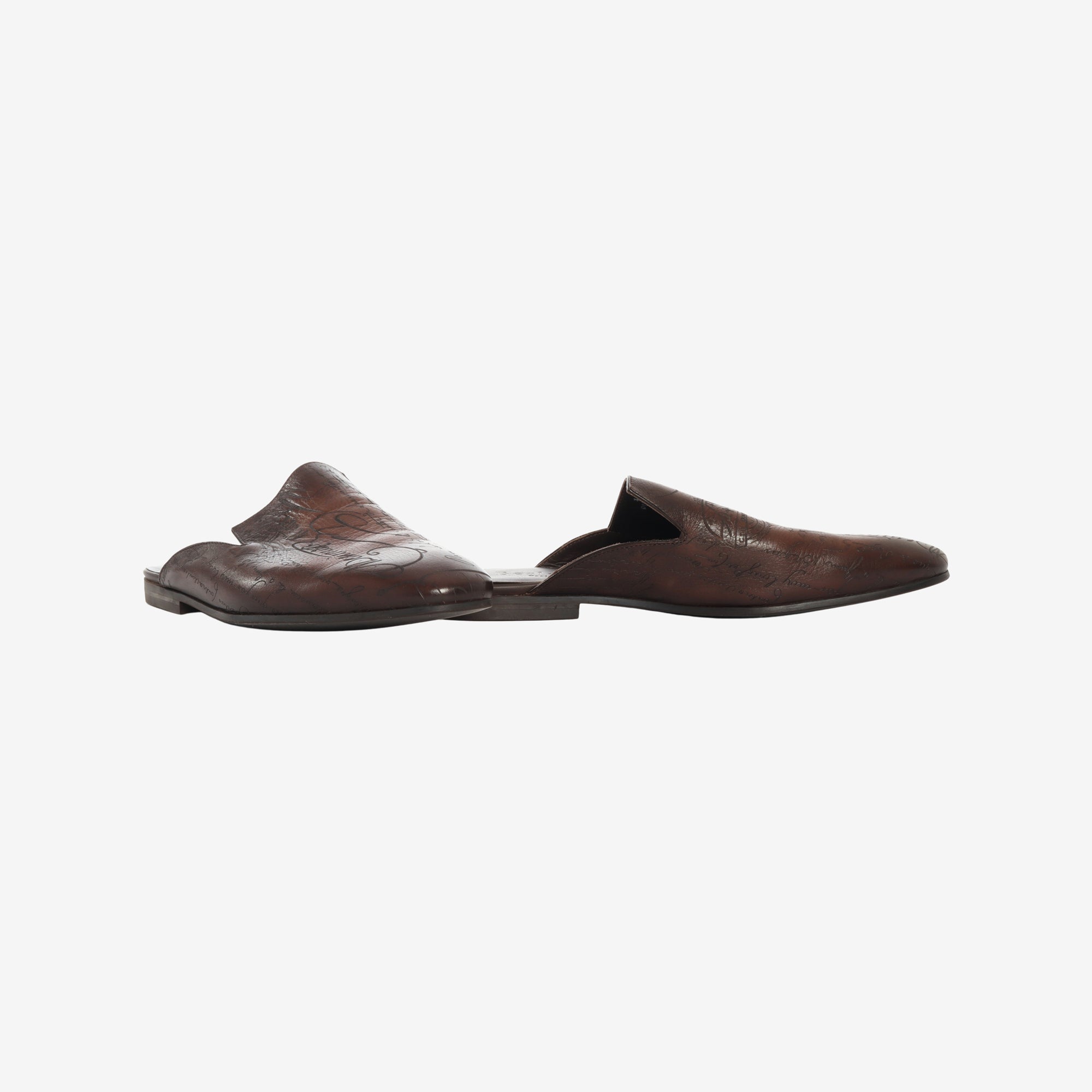 Cyrus Scritto Leather Mules
