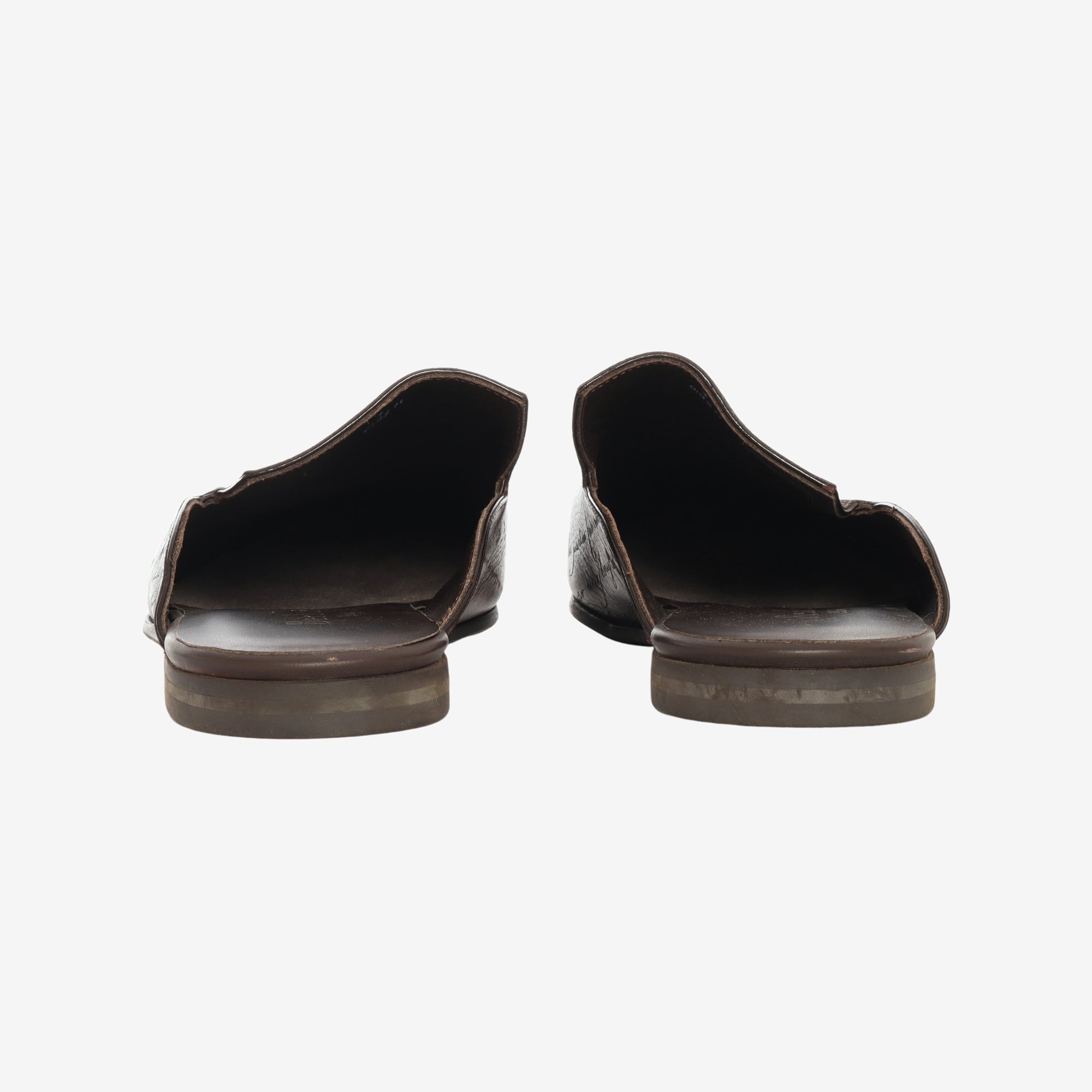 Cyrus Scritto Leather Mules