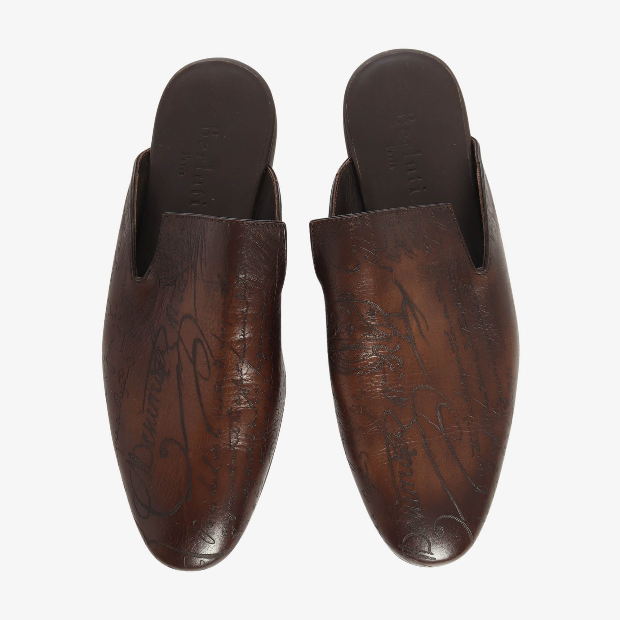 Cyrus Scritto Leather Mules