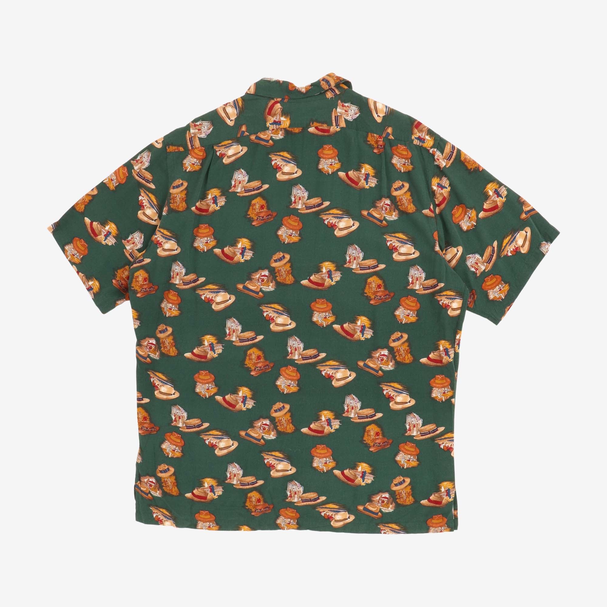 Vintage Hat Print Safari Shirt