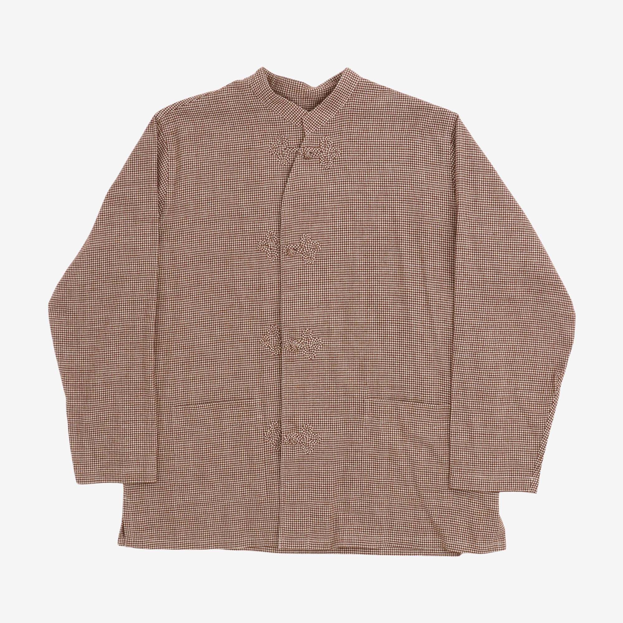 Frogged Button Gingham Overshirt