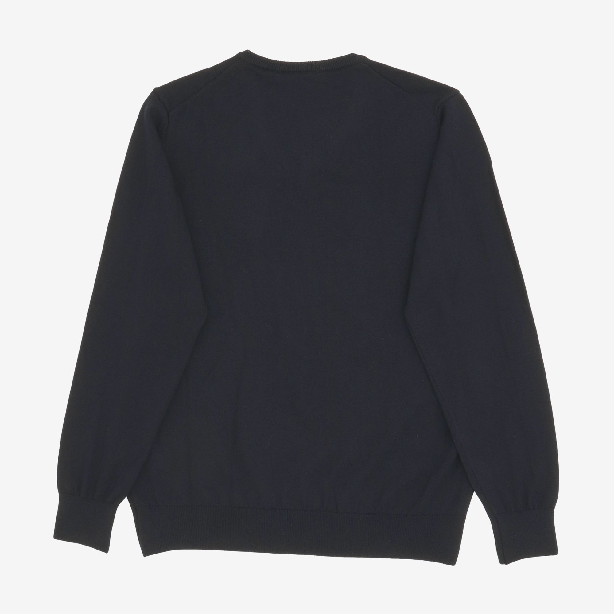 Merino Wool Fine Knit V Neck Sweater