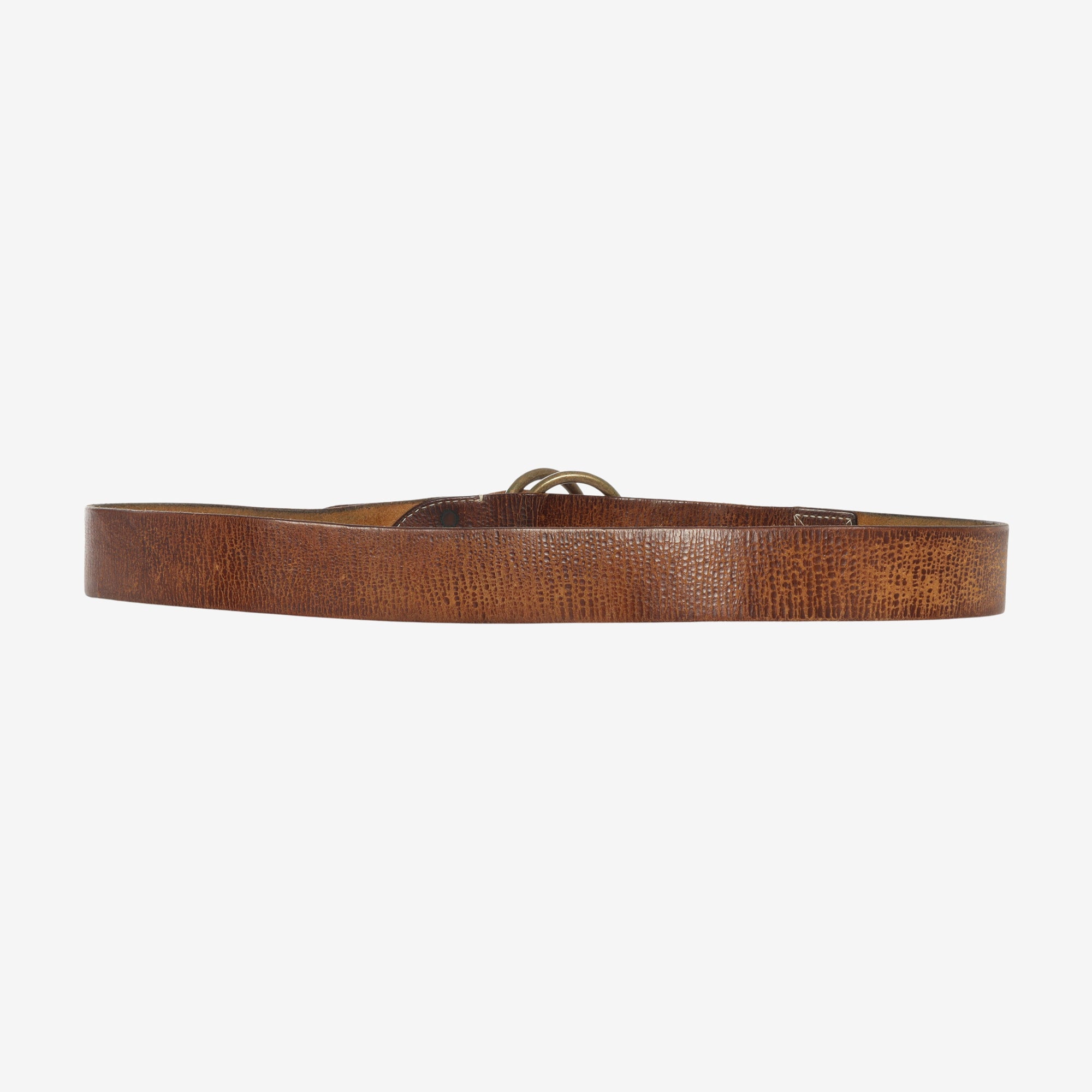 Distressed Leather Double O Ring Belt