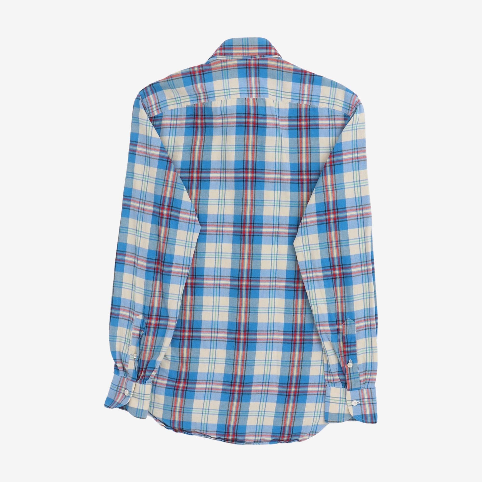 Spread Collar Plaid Check Shirt