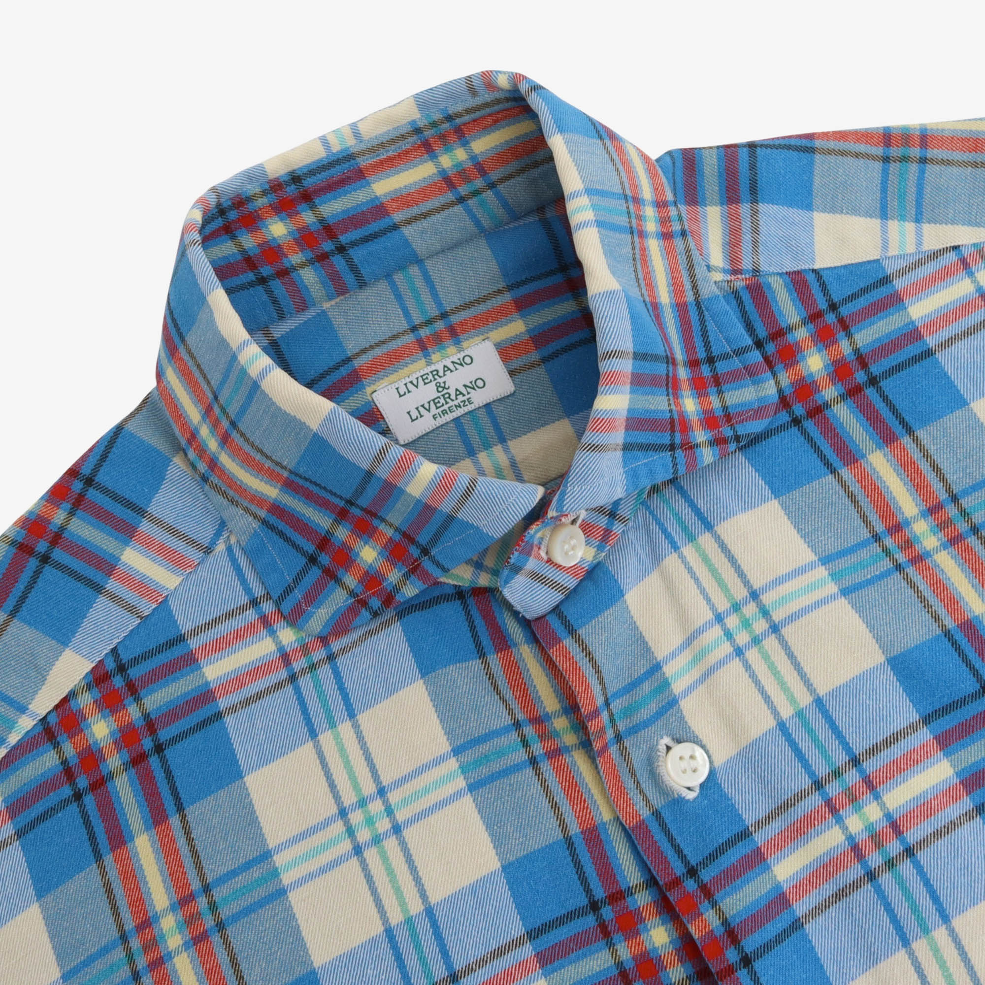 Spread Collar Plaid Check Shirt