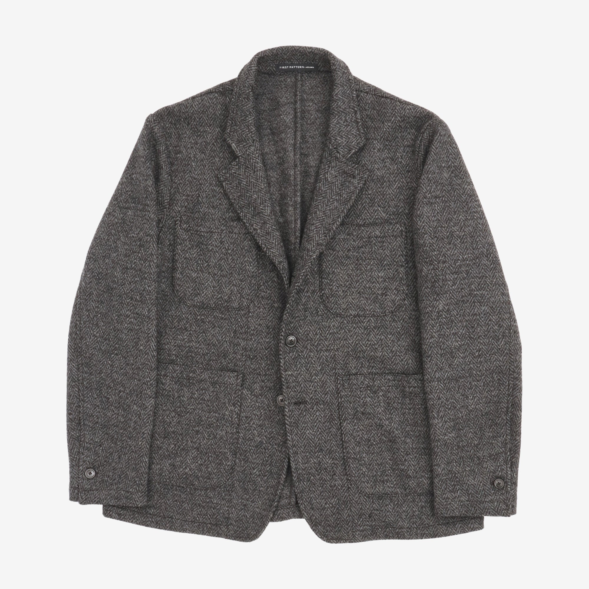 Herringbone Wool Knit Jacket