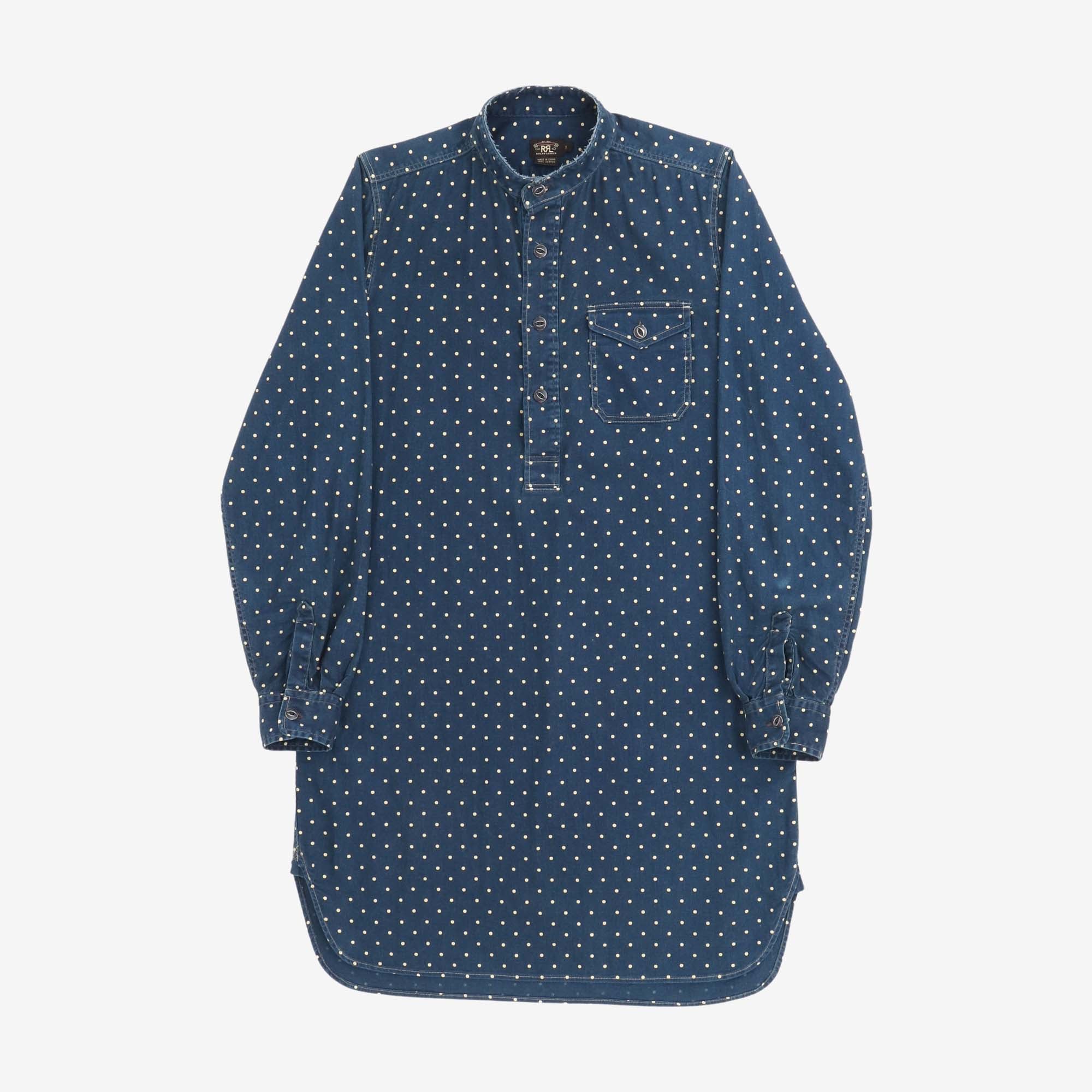 Polka Dot Pullover Tunic Work Shirt