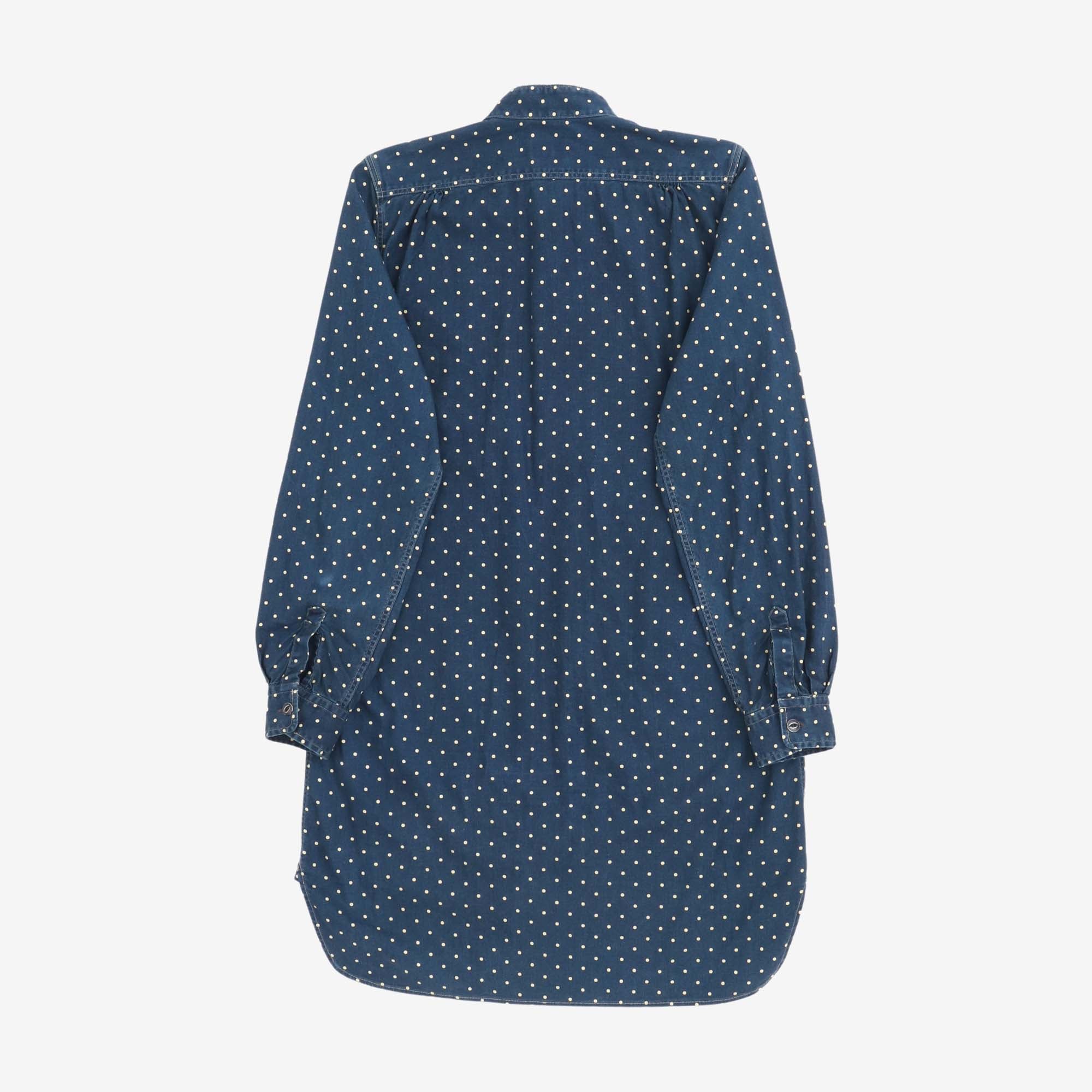 Polka Dot Pullover Tunic Work Shirt
