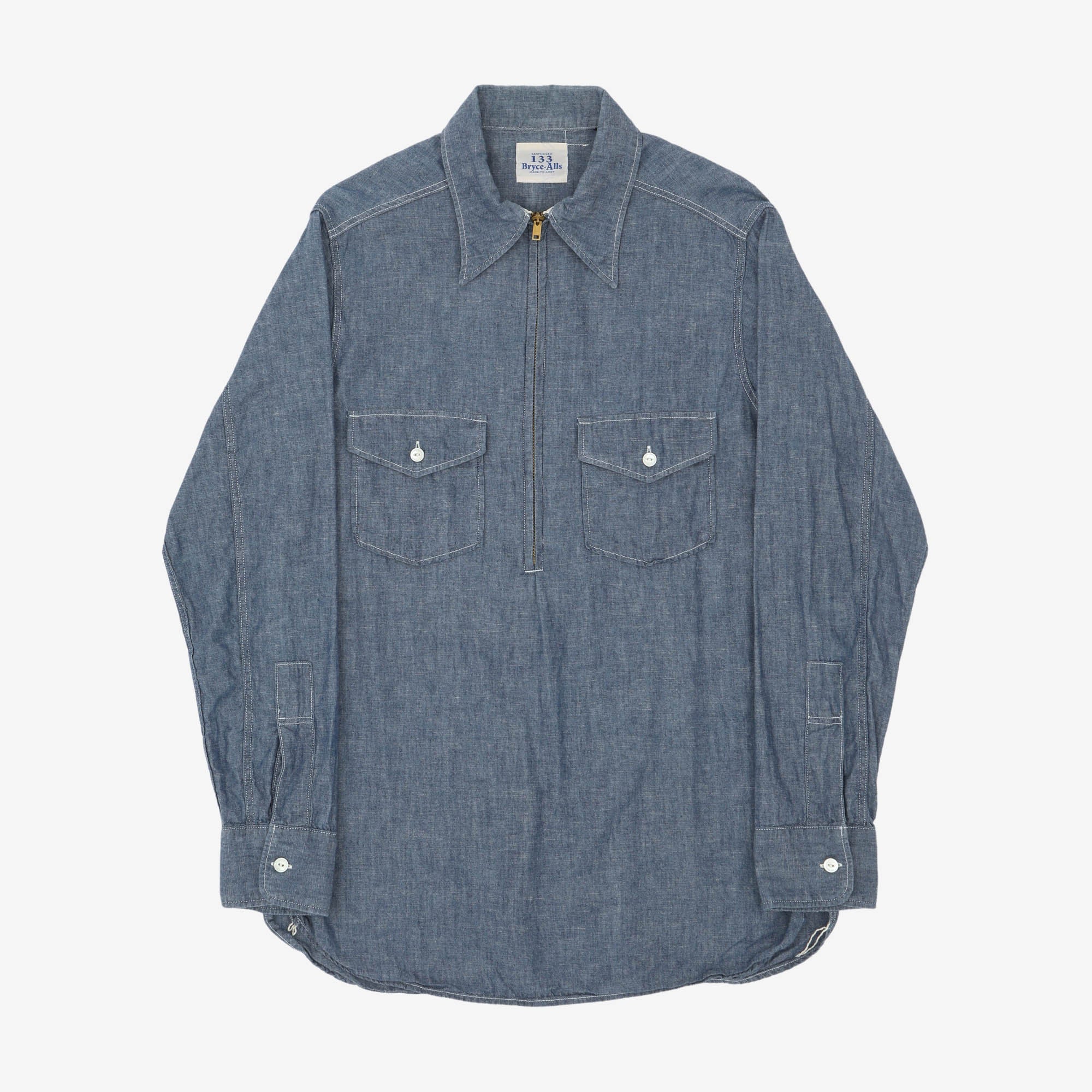 Half Zip Chambray Shirt