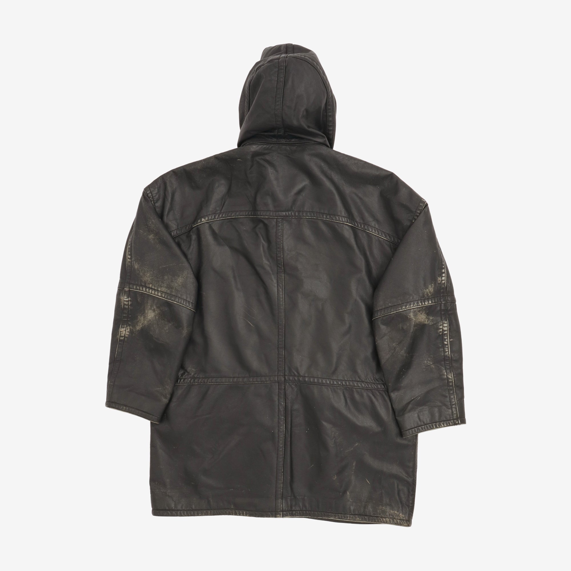 Vintage Leather Duffle Coat