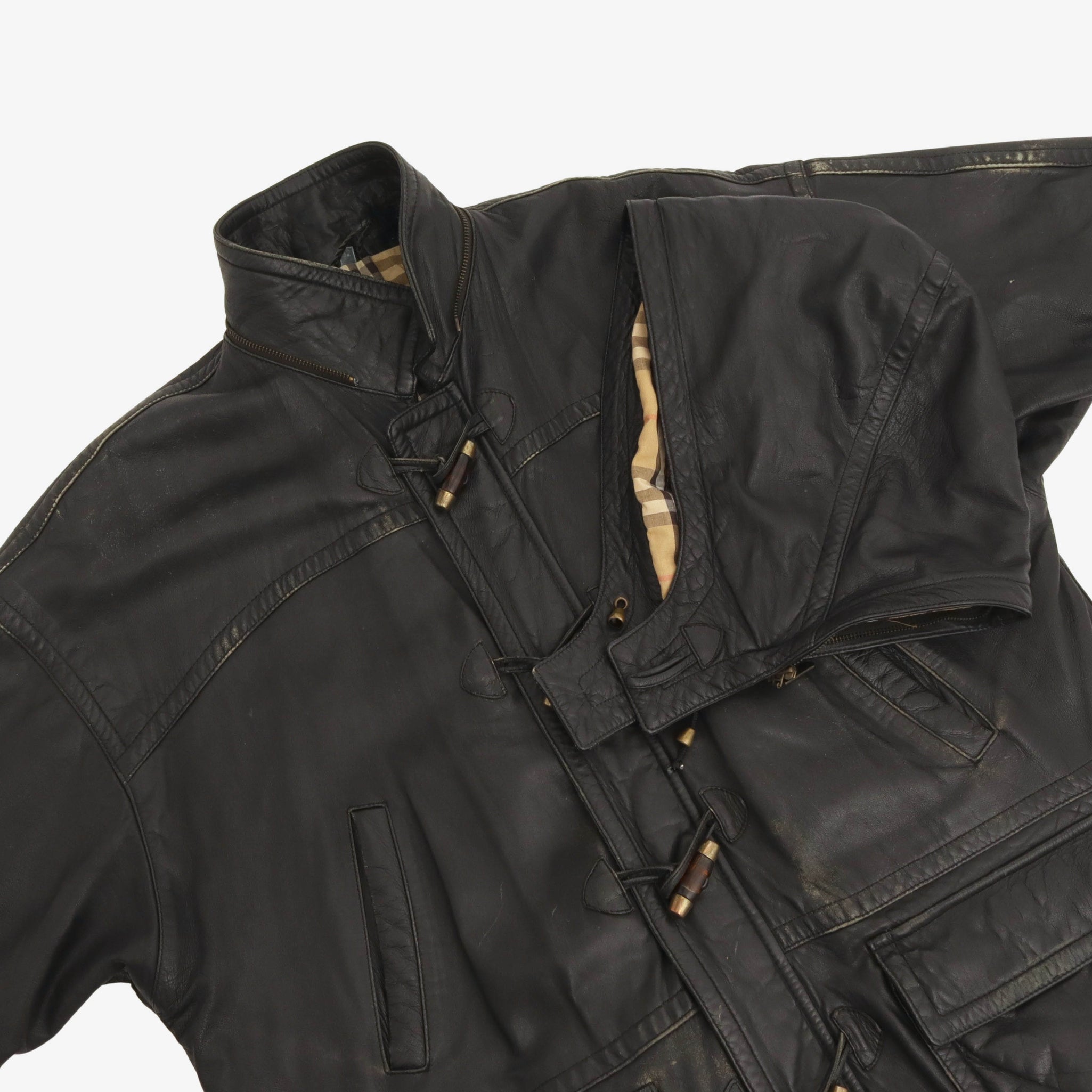 Vintage Leather Duffle Coat