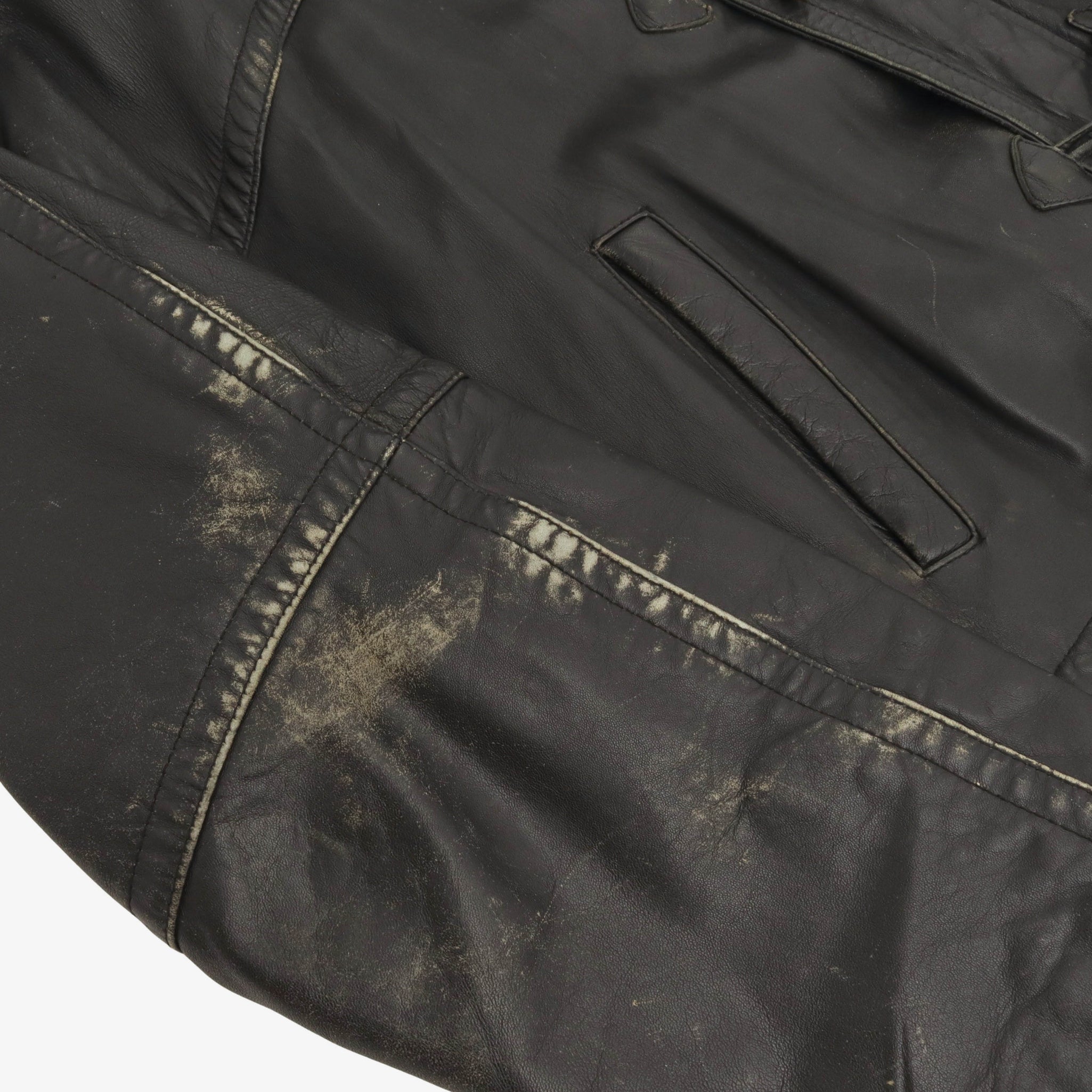Vintage Leather Duffle Coat