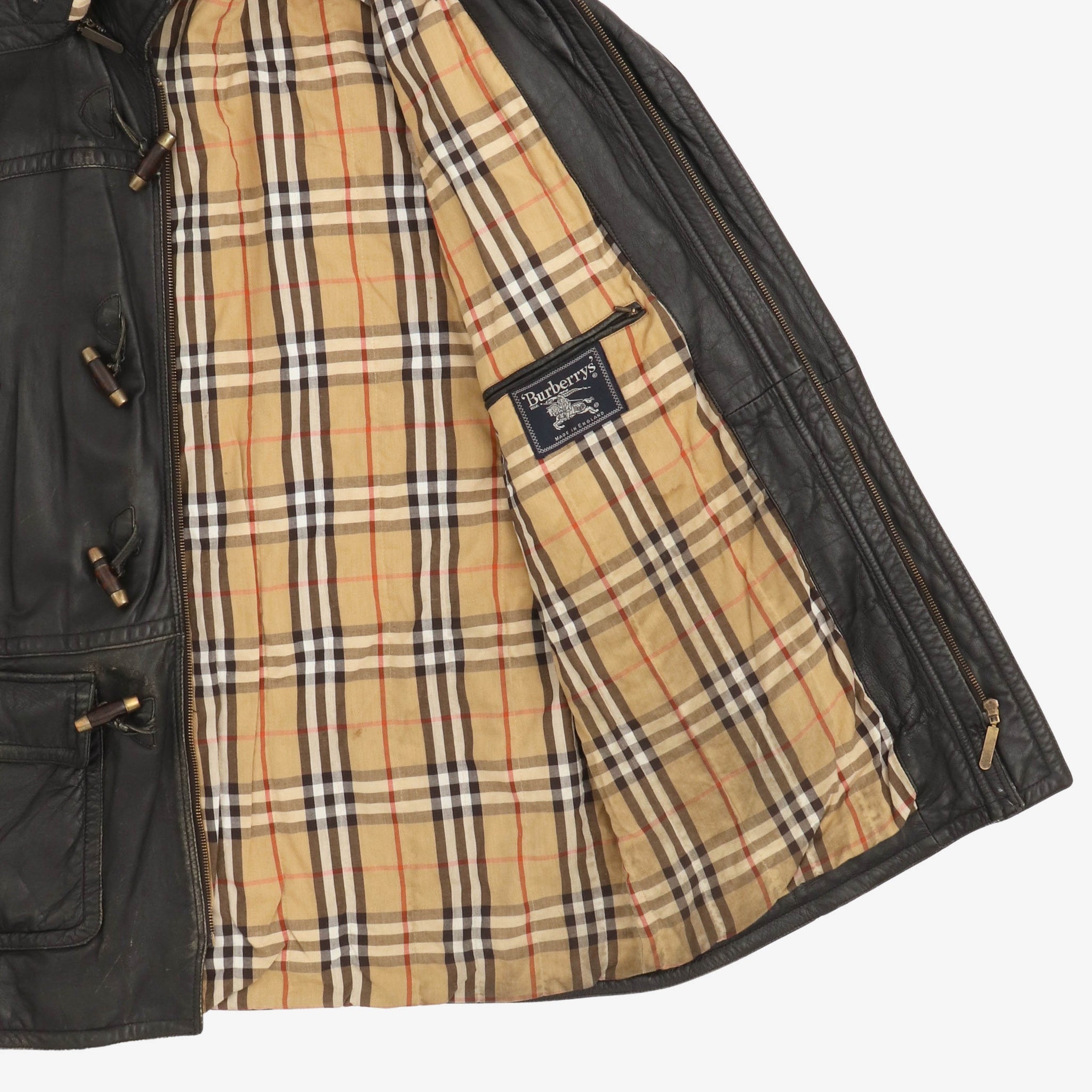 Vintage Leather Duffle Coat