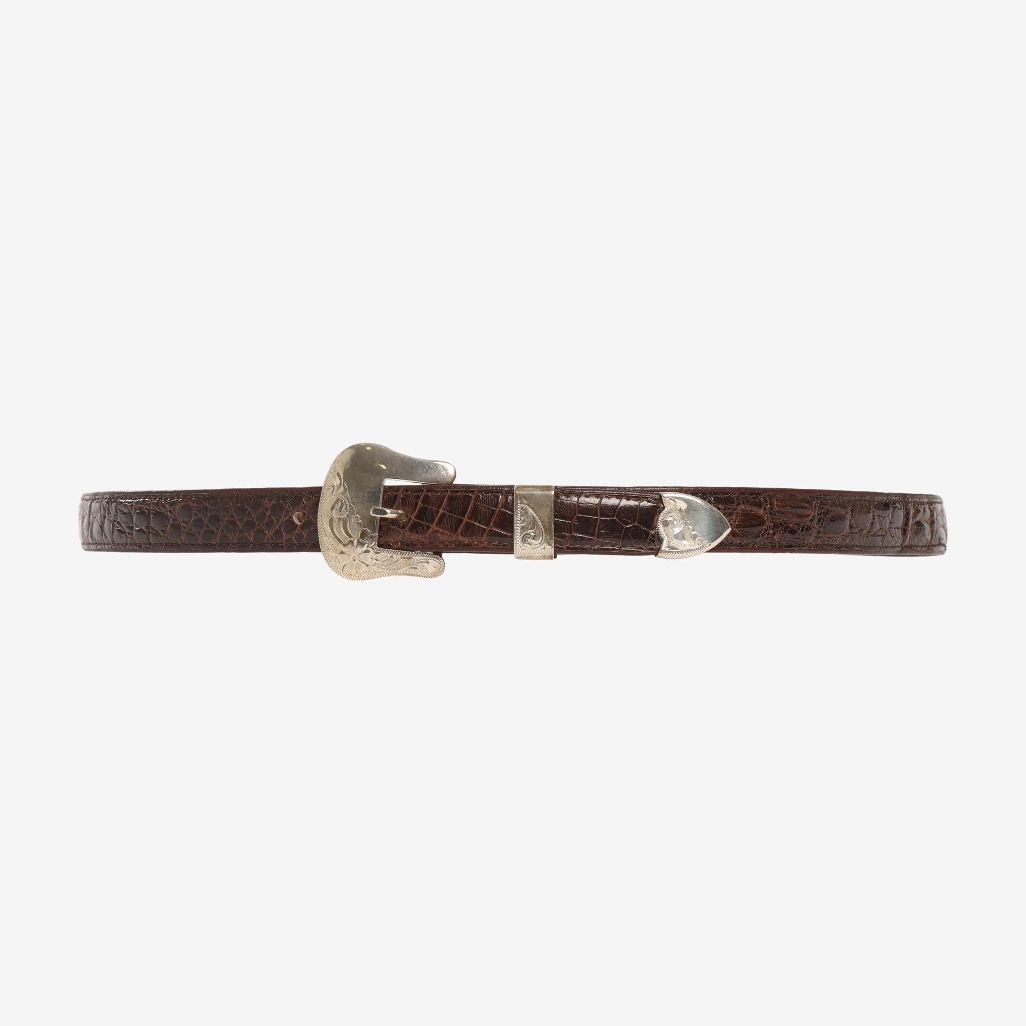 Crocodile Skin 1 Inch Belt