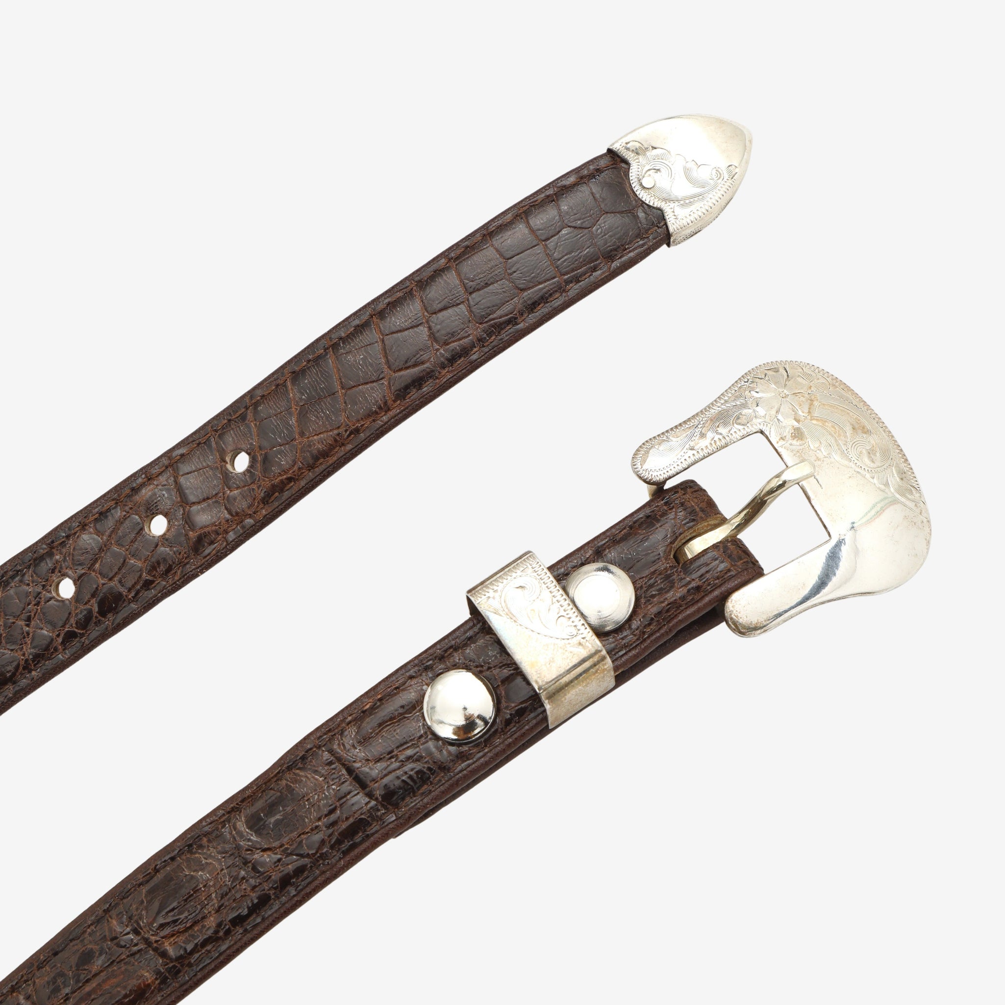 Crocodile Skin 1 Inch Belt