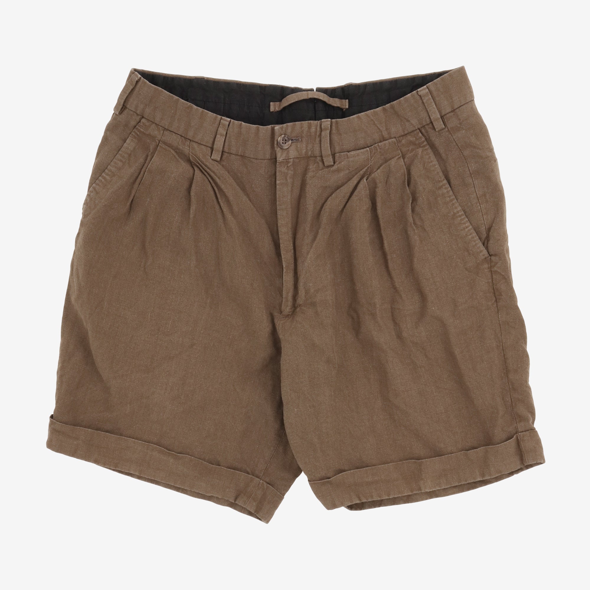 Pleated Linen Shorts