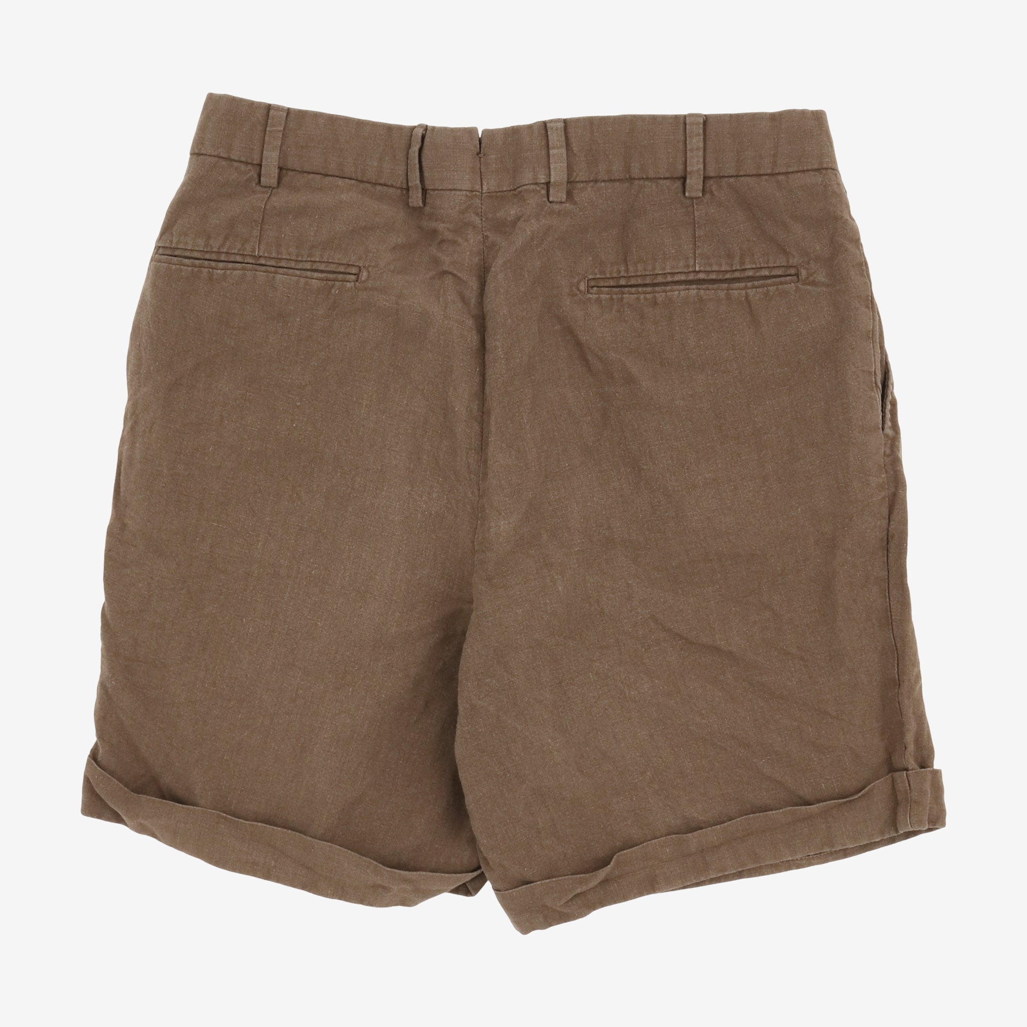 Pleated Linen Shorts